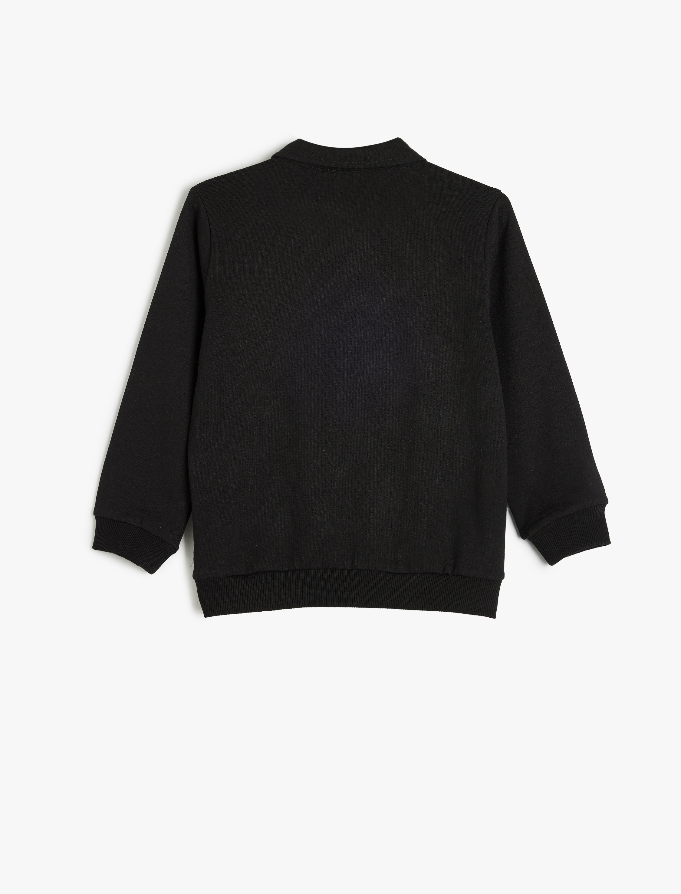  Erkek Çocuk Uzun Kollu Düğme Detaylı Pamuklu Polo Yaka Sweatshirt