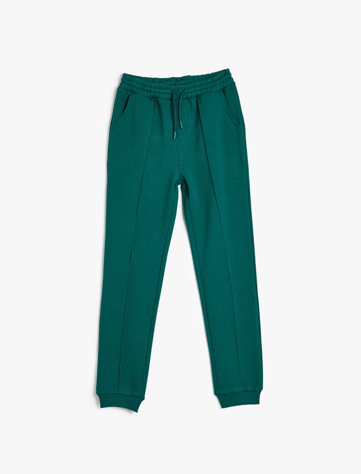 Erkek Çocuk Basic Jogger Eşofman Altı Beli Bağlamalı Şardonlu