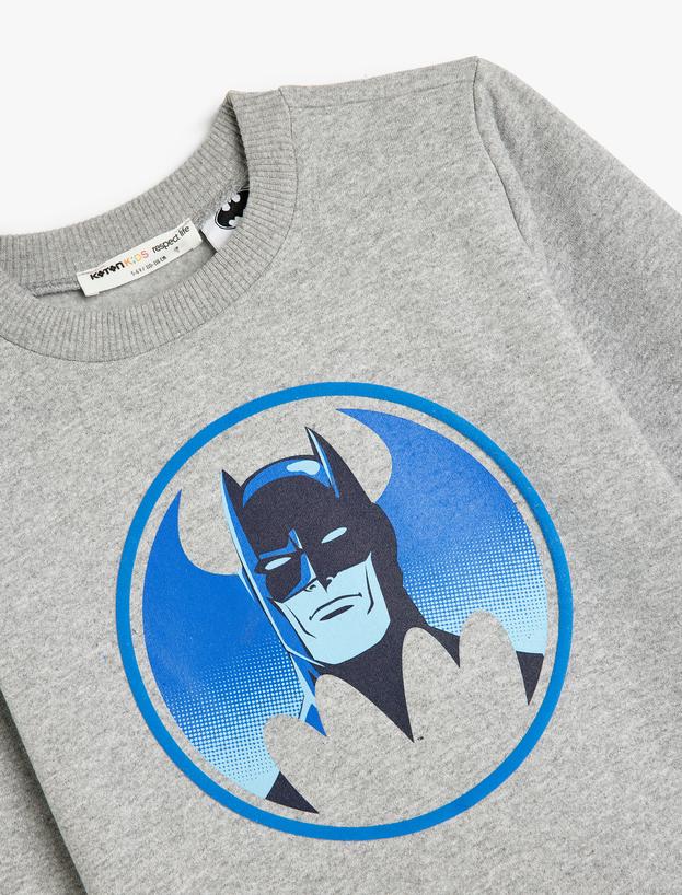 Batman Sweatshirt Lisanslı Baskılı Şardonlu_2