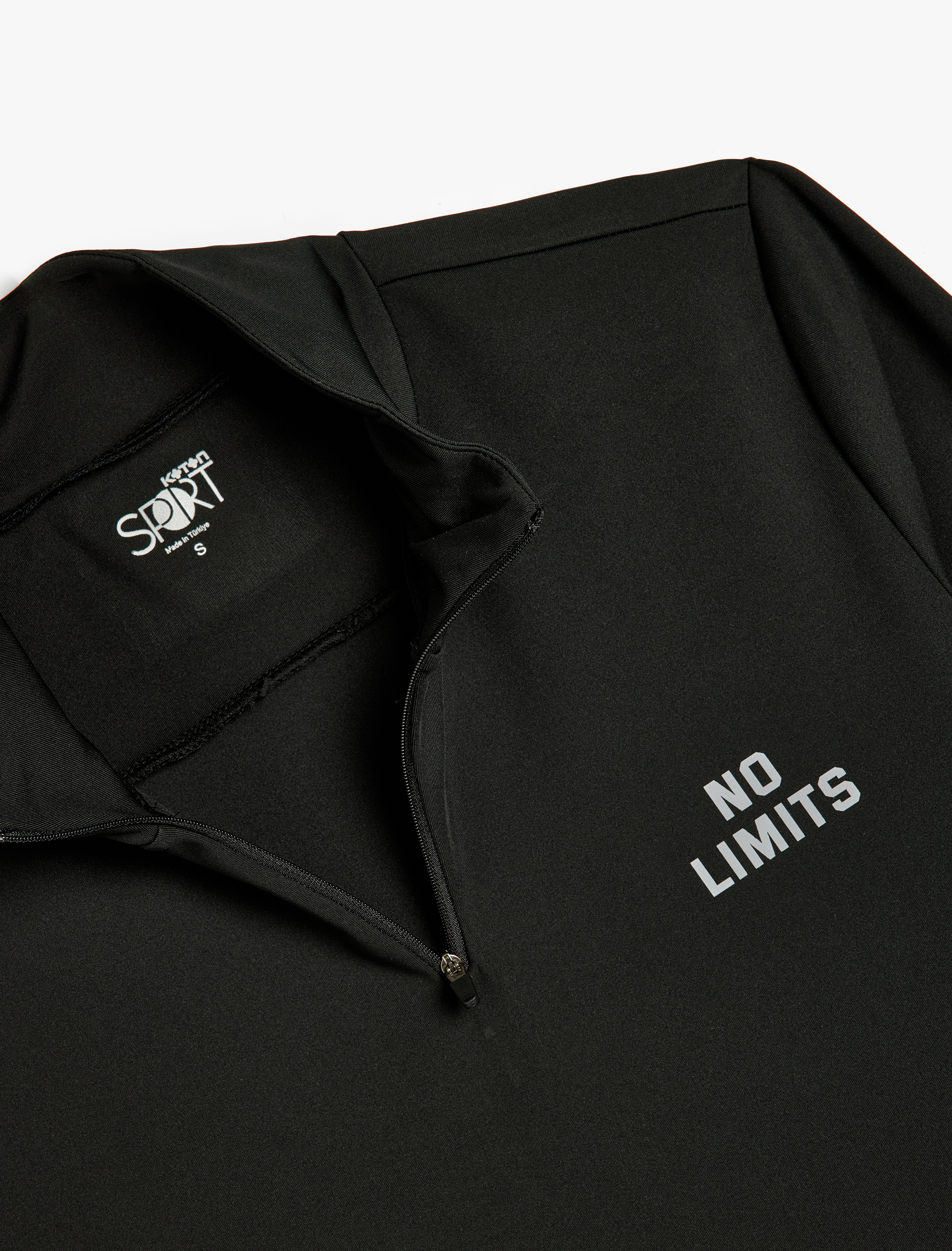   Spor Sweatshirt Slogan Baskılı Dik Yaka Uzun Kollu