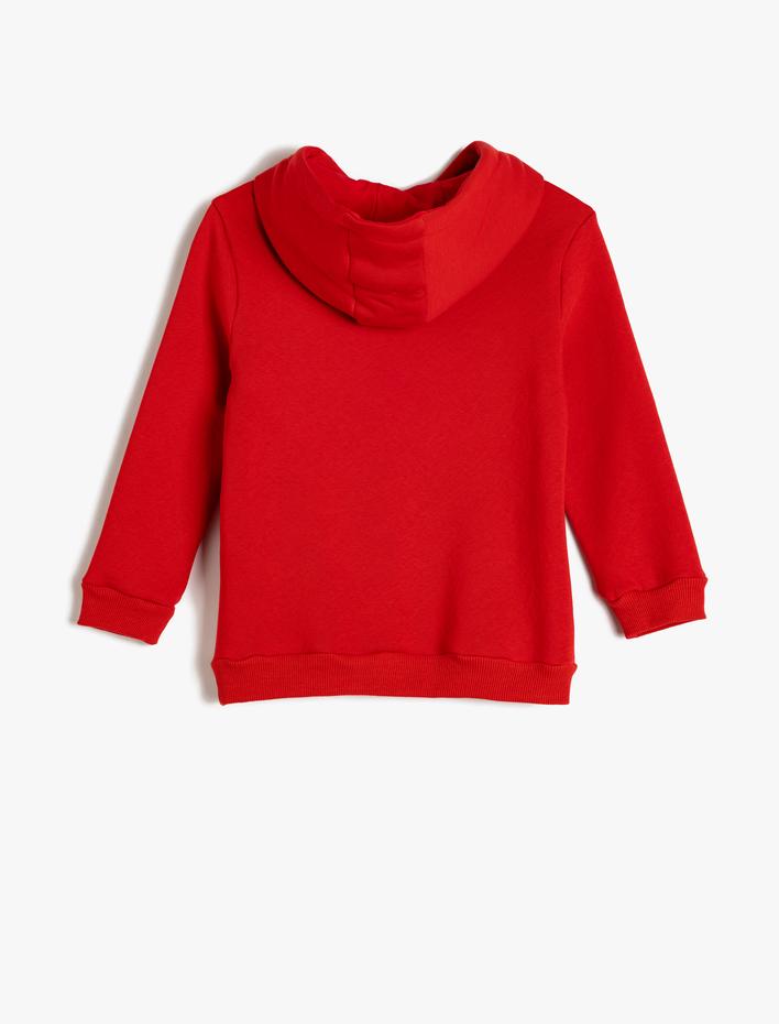 Erkek Çocuk Basic Kapşonlu Kanguru Cepli Uzun Kollu Şardonlu Sweatshirt