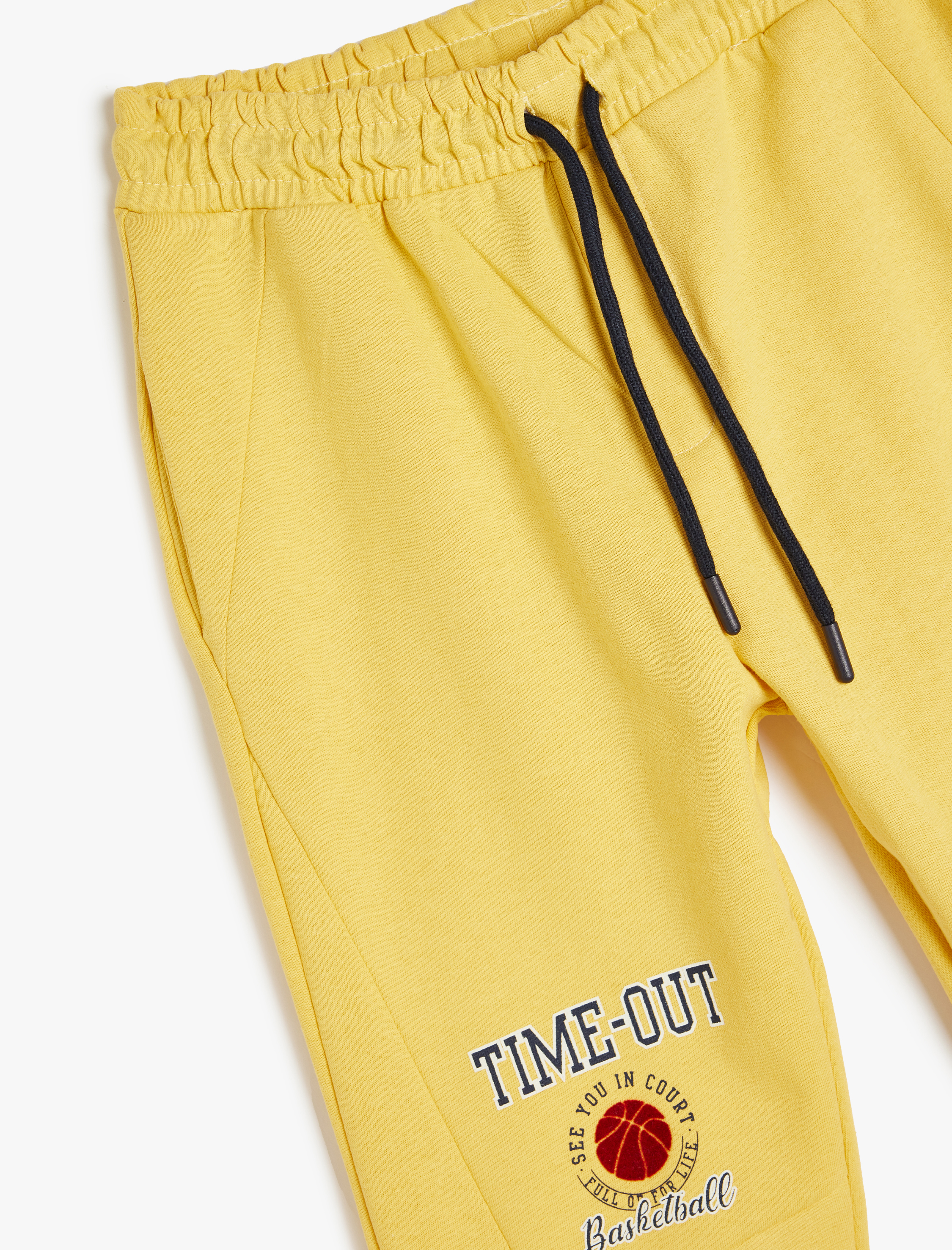  Erkek Çocuk Jogger Eşofman Altı Slogan Baskı Detaylı Şardonlu