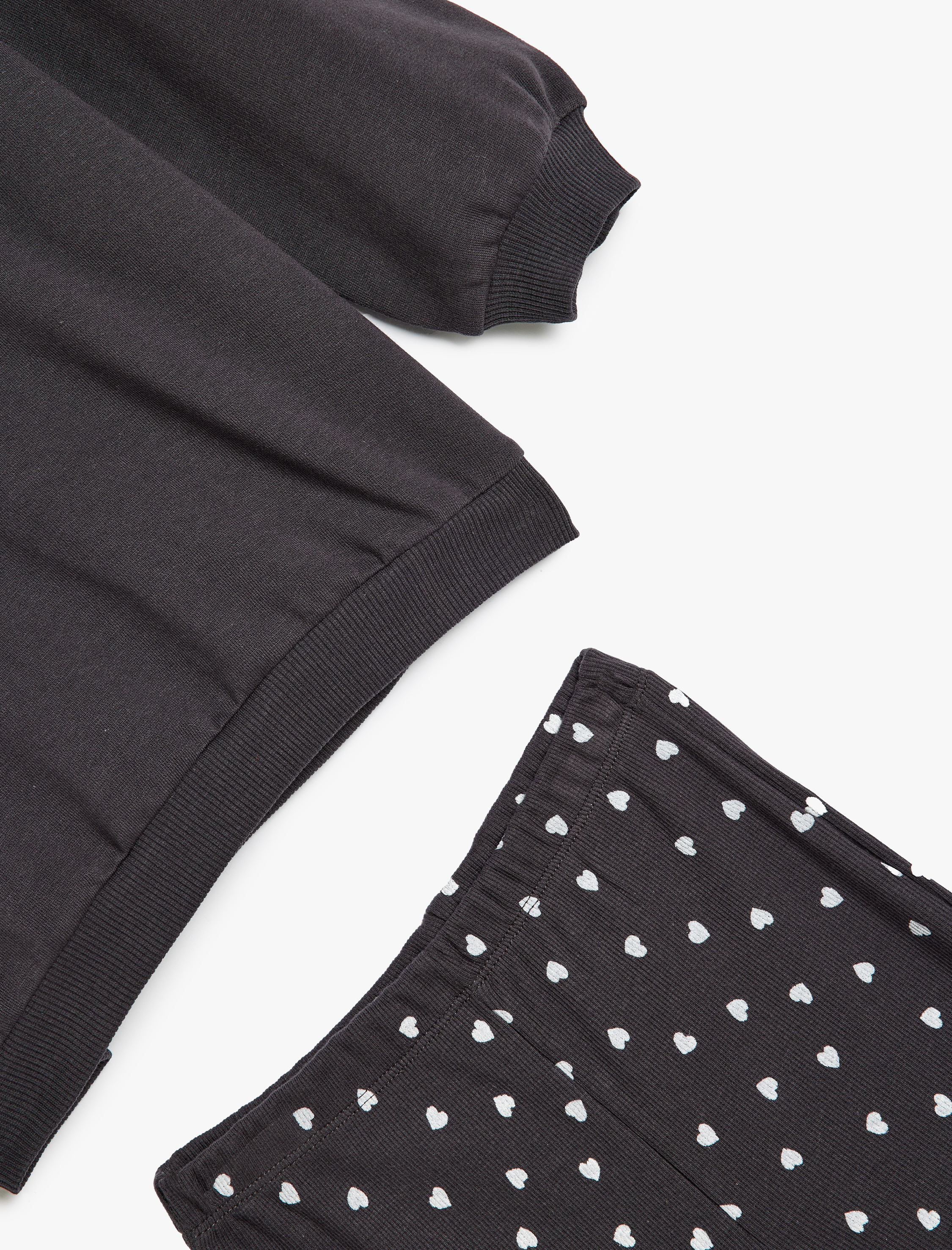  Kız Bebek 2'li Takım Bebe Yaka Üst ve İspanyol Paça Alt Şardonlu