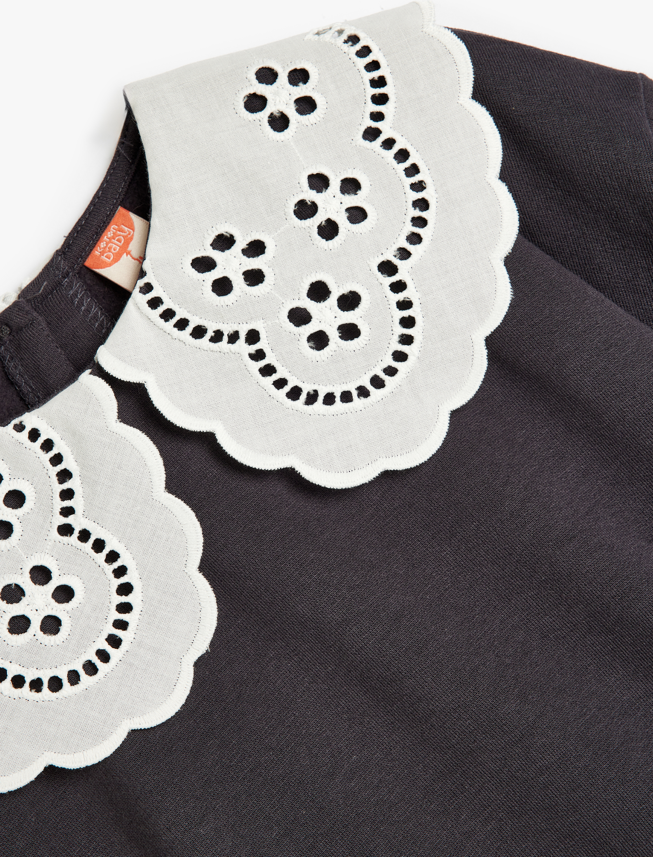  Kız Bebek 2'li Takım Bebe Yaka Üst ve İspanyol Paça Alt Şardonlu