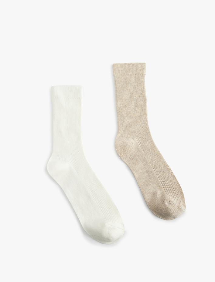 Kadın 2'li Basic Soket Çorap Seti Çok Renkli