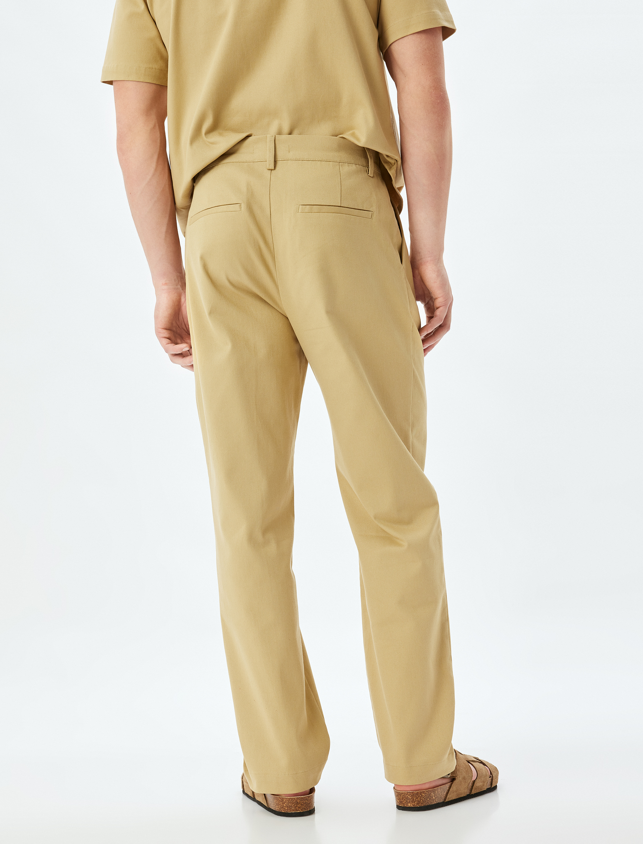   Bol Baggy Pantolon Düğmeli Chino Cep Detaylı