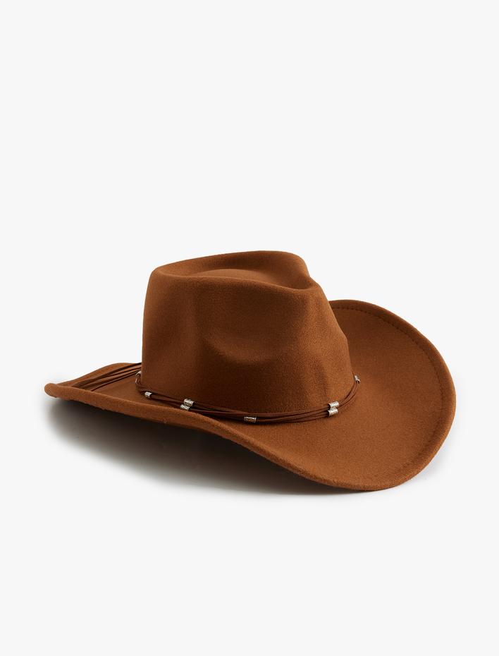 Kadın Fötr Şapka Bant Detaylı - Koton X Zeynep Bastık