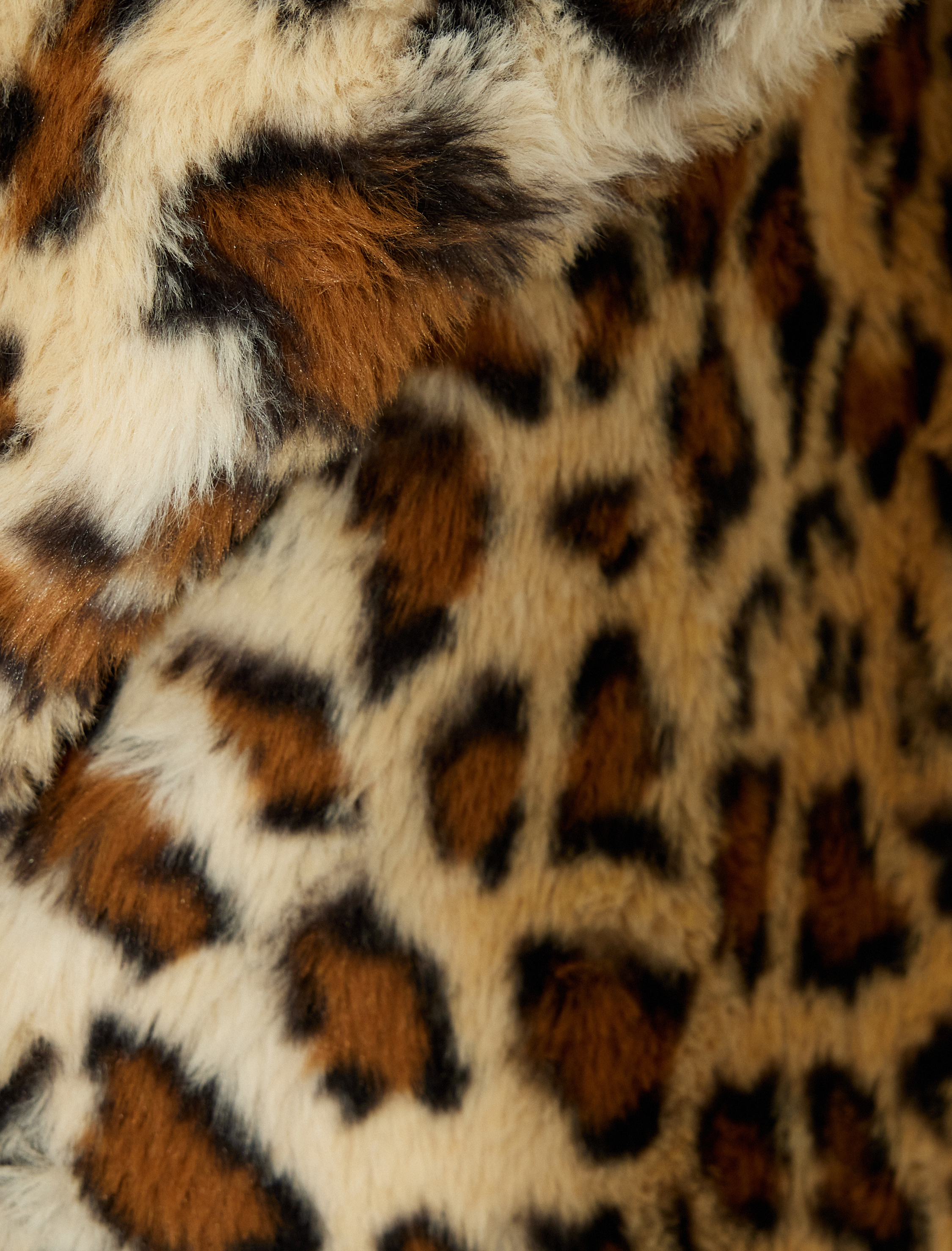   Koton X Zeynep Bastık - Uzun Leopar Desenli Suni Kürk Kaban