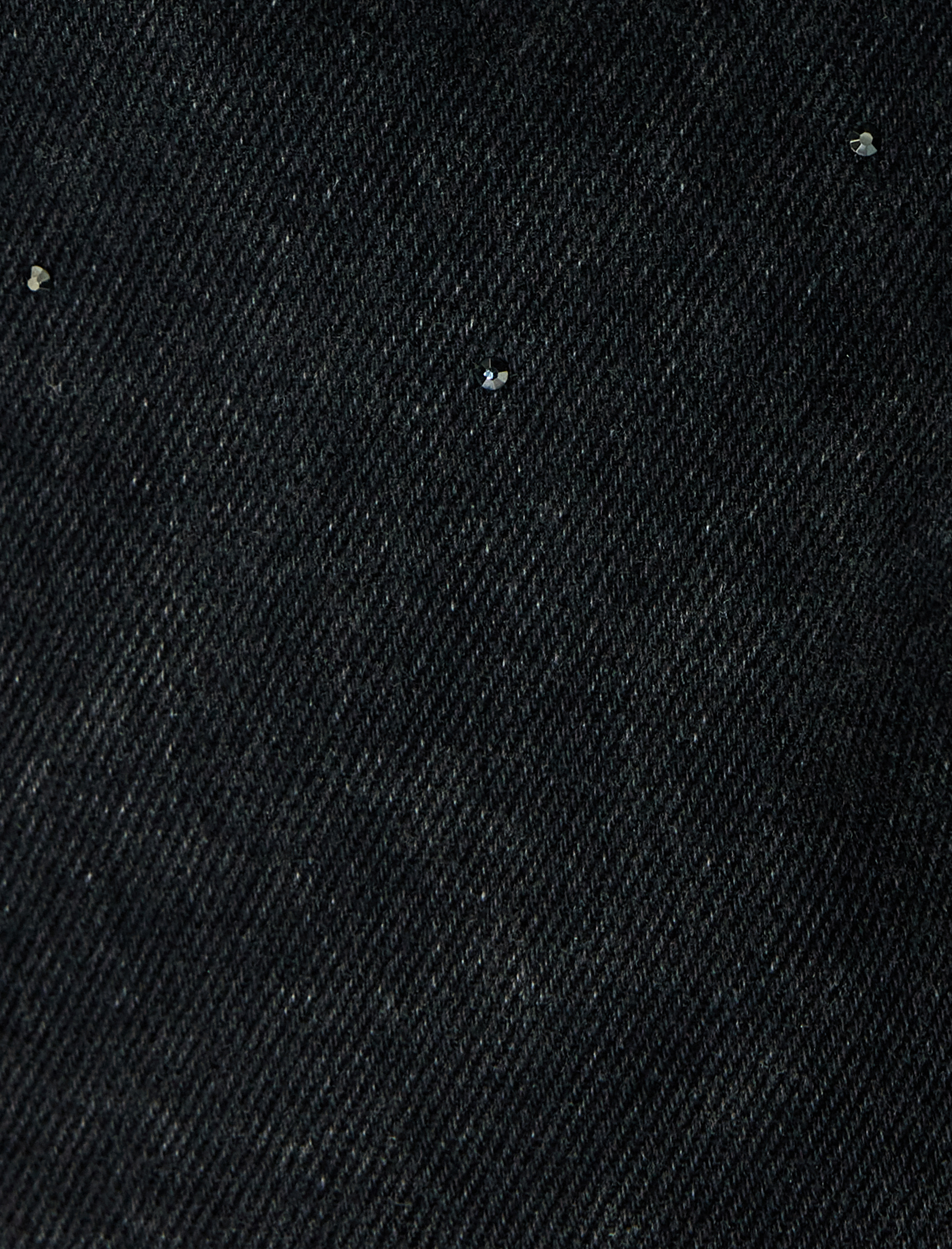 Koton X Zeynep Bastık - Oversize Taşlı Kot Ceket Cep Detaylı Düğmeli Klasik Yaka