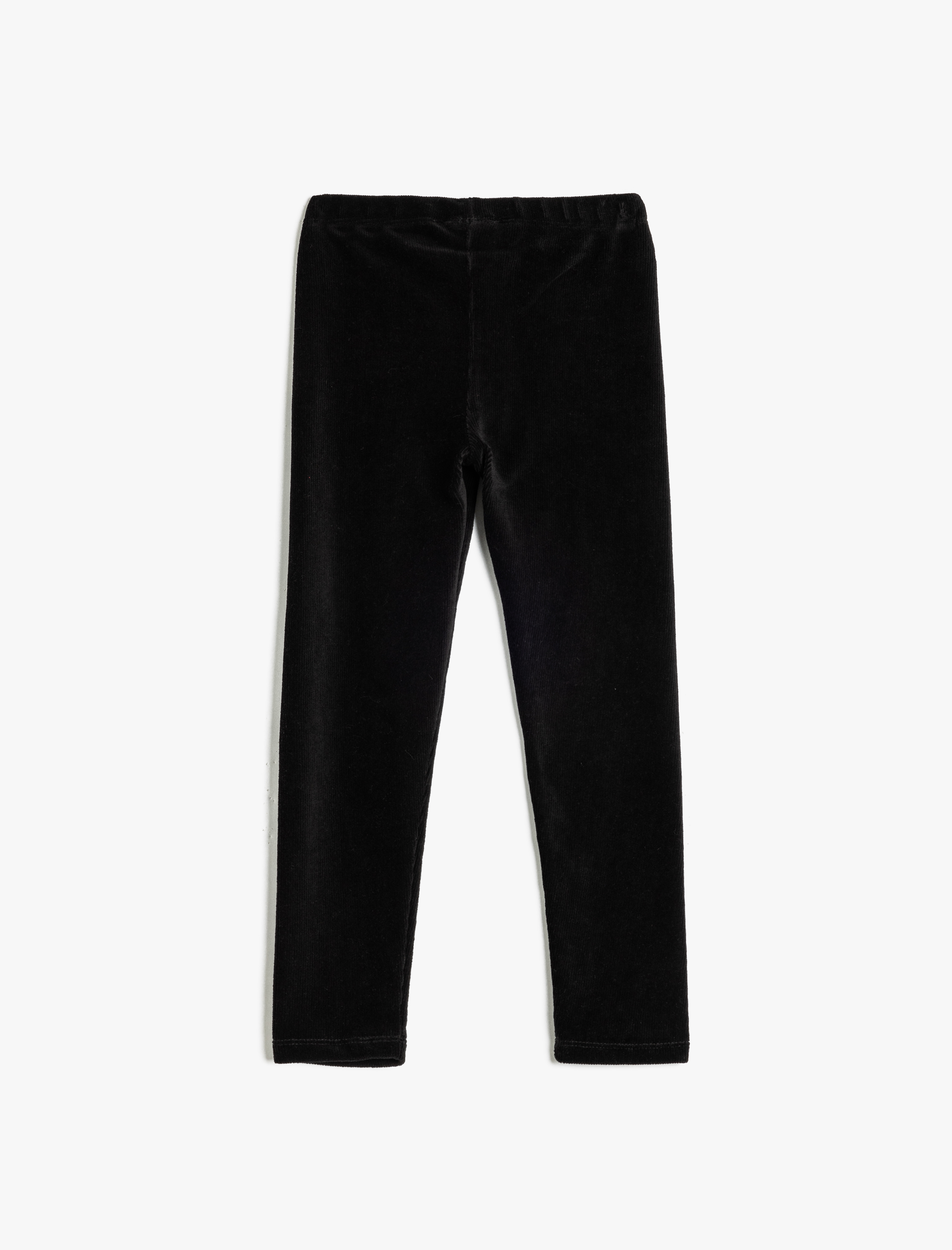  Kız Çocuk Basic Kadife Tayt Fitilli Beli Lastikli Pamuk Karışımlı