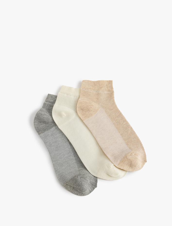 Kadın 3'lü Patik Çorap Seti Çok Renkli