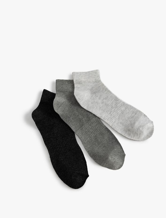 Erkek Patik Çorap Seti 3'lü Pamuk Karışımlı