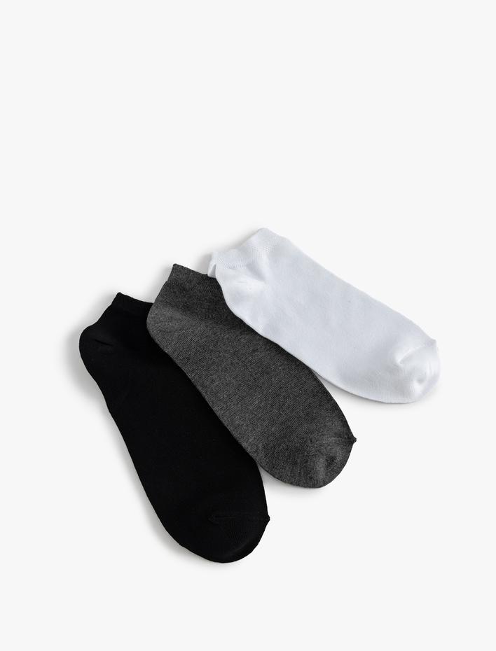 Erkek Patik Çorap Seti 3'lü Pamuk Karışımlı