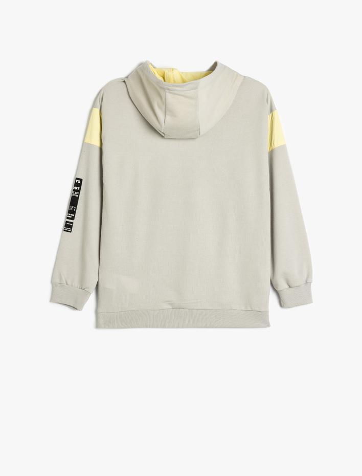 Erkek Çocuk Kapşonlu Sweatshirt Slogan Temalı Baskılı Uzun Kollu