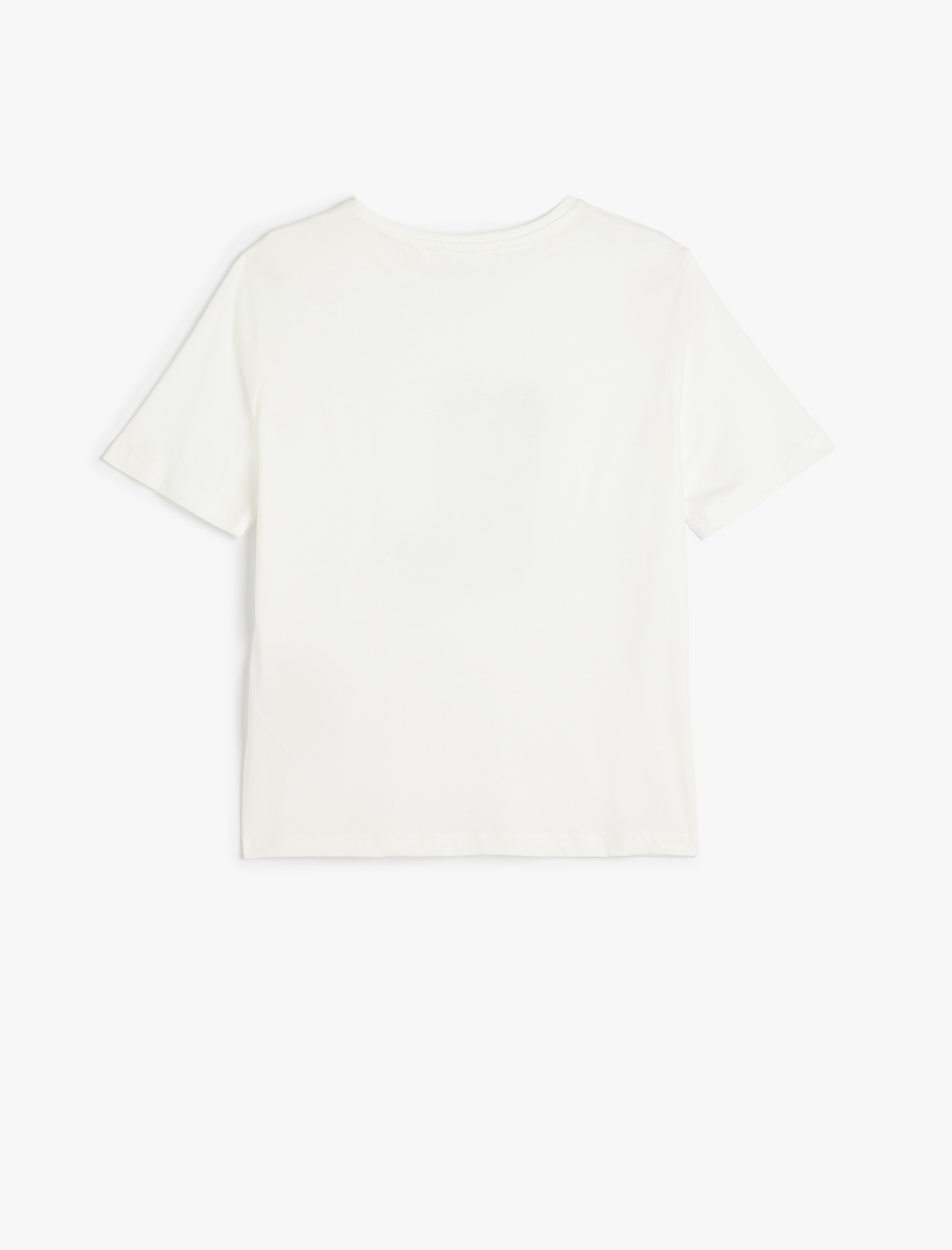   Kısa Kollu Bisiklet Yaka Kovboy Çizme Baskılı Tişört