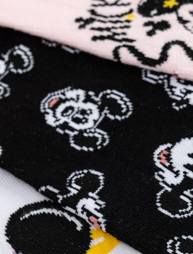 3'lü Mickey Mouse Baskılı Çorap Seti Lisanslı_2