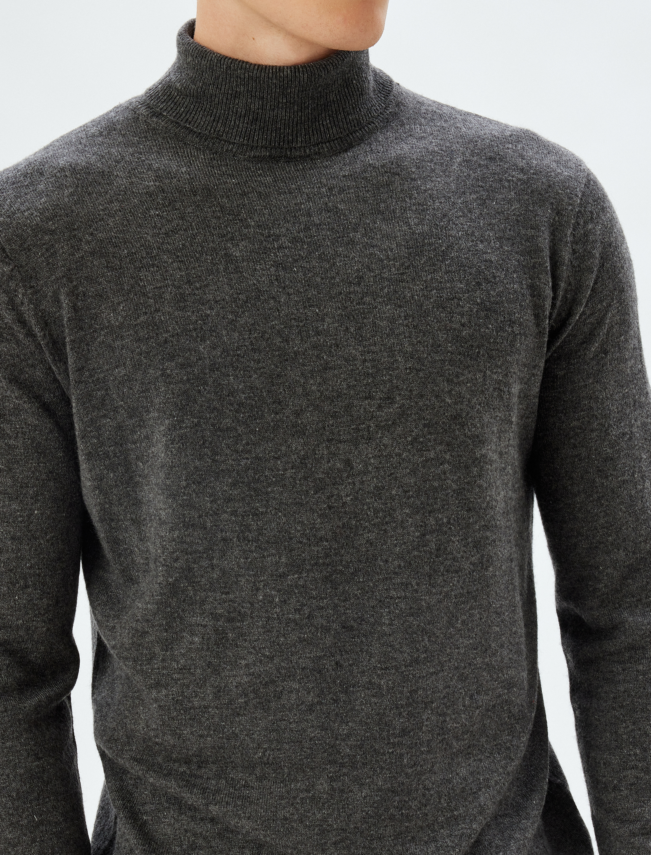   Triko Kazak Basic Boğazlı Uzun Kollu