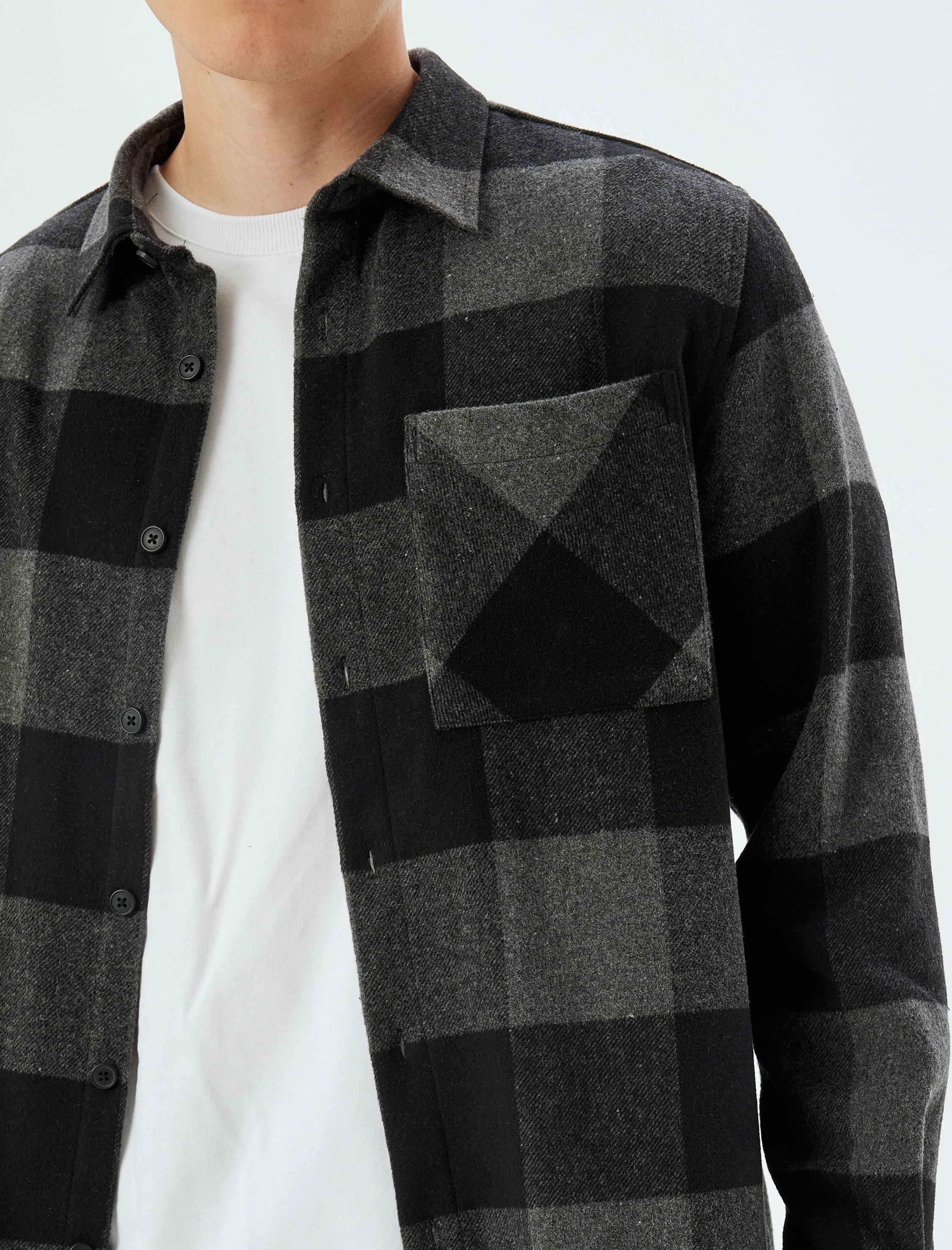   Uzun Kollu Regular Fit Cep Detaylı Kışlık Oduncu Gömleği