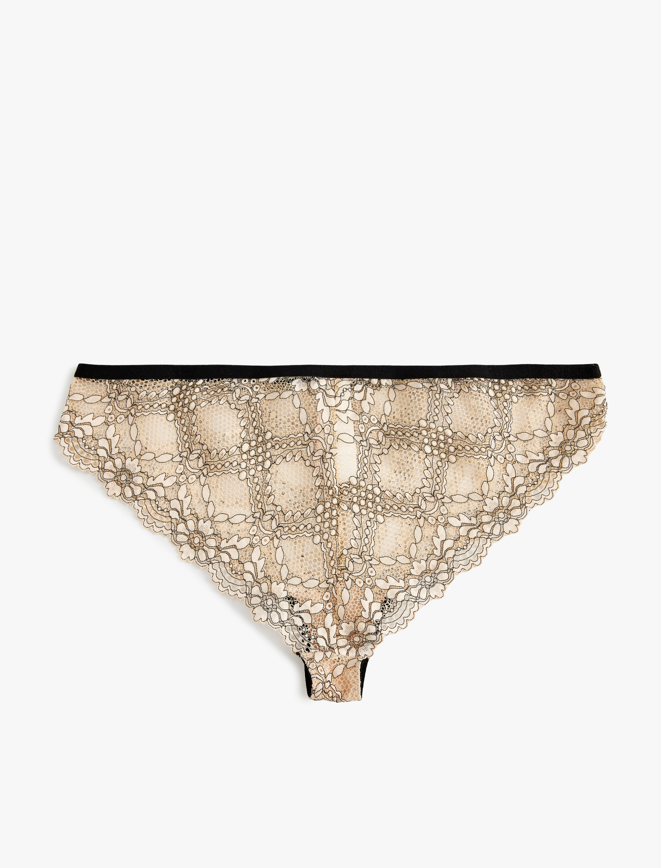   Çiçek Desenli Dantelli Brazilian Külot