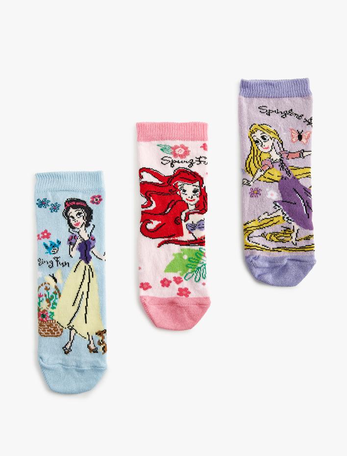 Kız Çocuk 3'lü Disney Prenses Çorap Seti Lisanslı