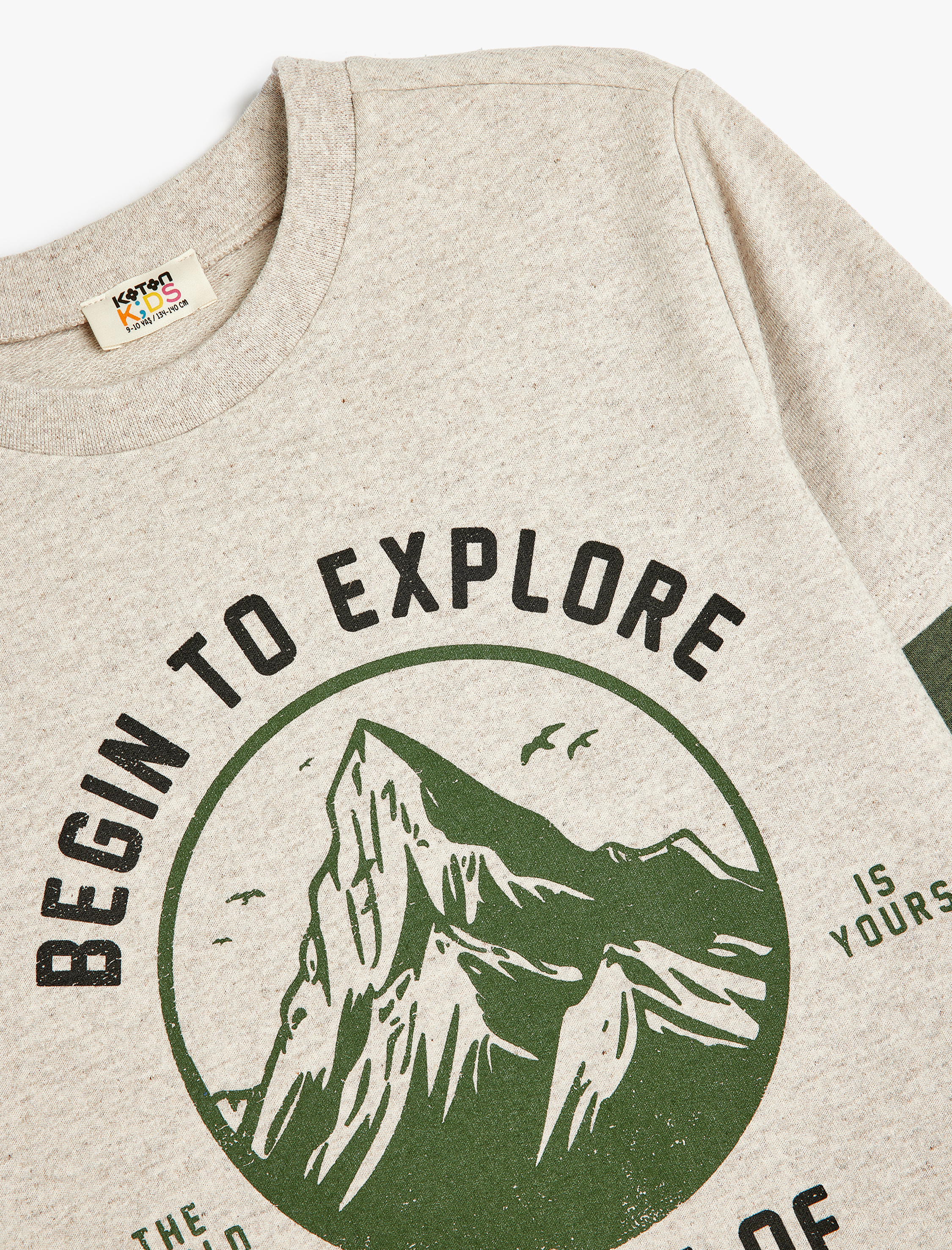  Erkek Çocuk Tişört Slogan Baskı Detaylı Uzun Kollu Bisiklet Yaka