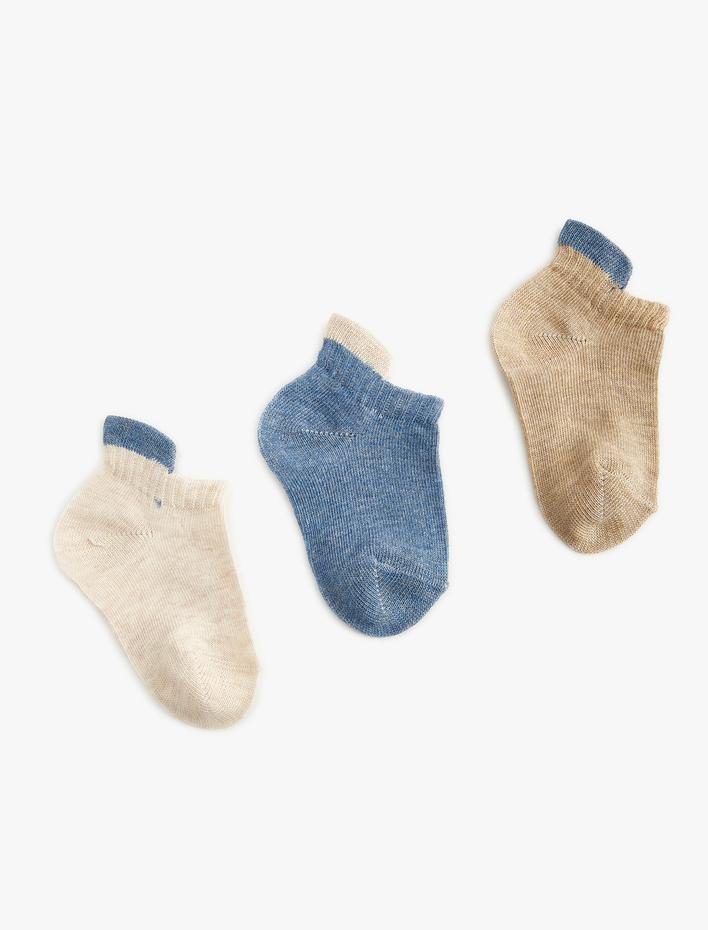Erkek Bebek 3'lü Patik Çorap Seti Çok Renkli