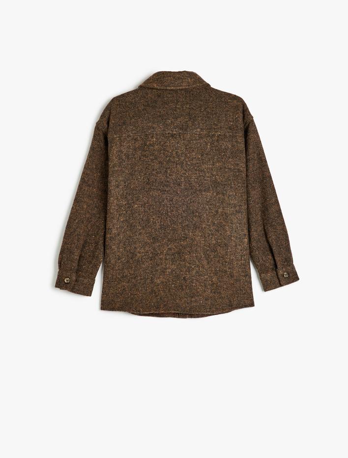 Erkek Çocuk Gömlek Çift Kapaklı Cepli Uzun Kollu