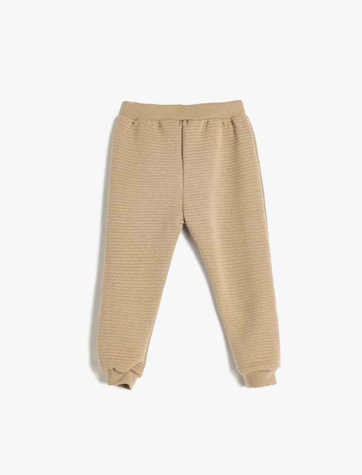 Erkek Bebek Basic Eşofman Altı Dokulu Beli Bağlamalı