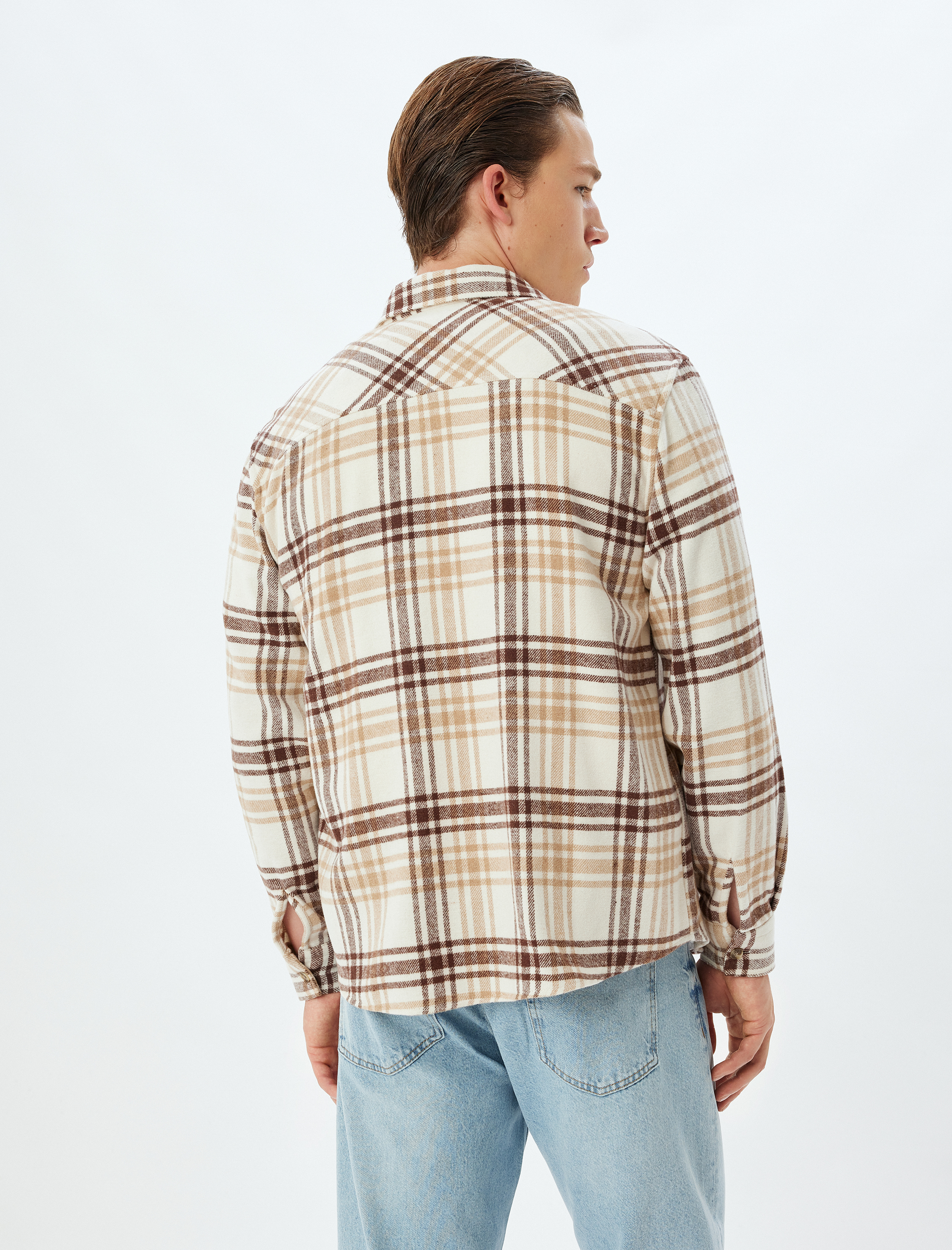 Oduncu Gömleği Uzun Kollu Düğmeli Cep Detaylı Pamuk Karışımlı Regular Fit