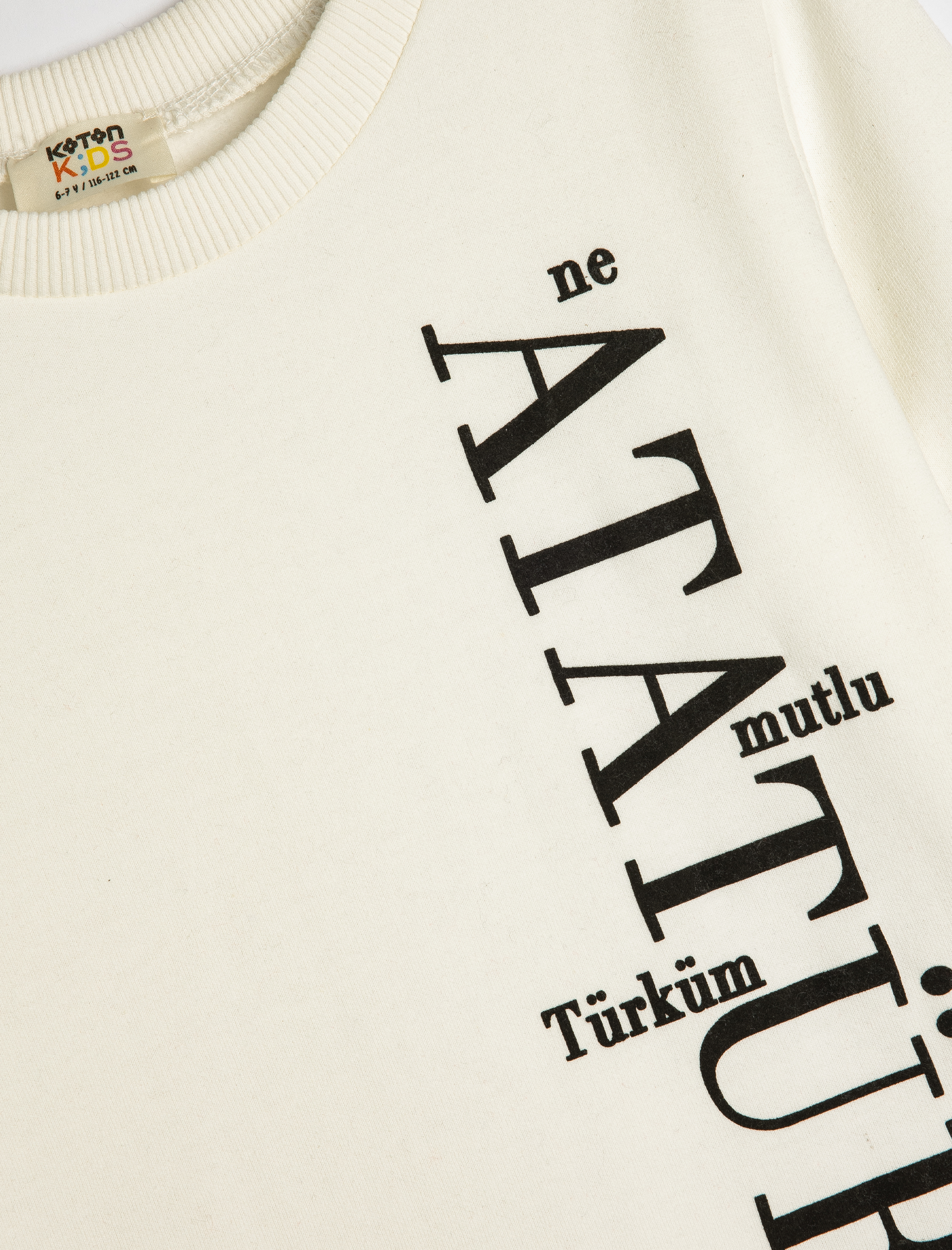  Erkek Çocuk Atatürk Sweatshirt Baskılı Uzun Kollu Bisiklet Yaka Şardonlu