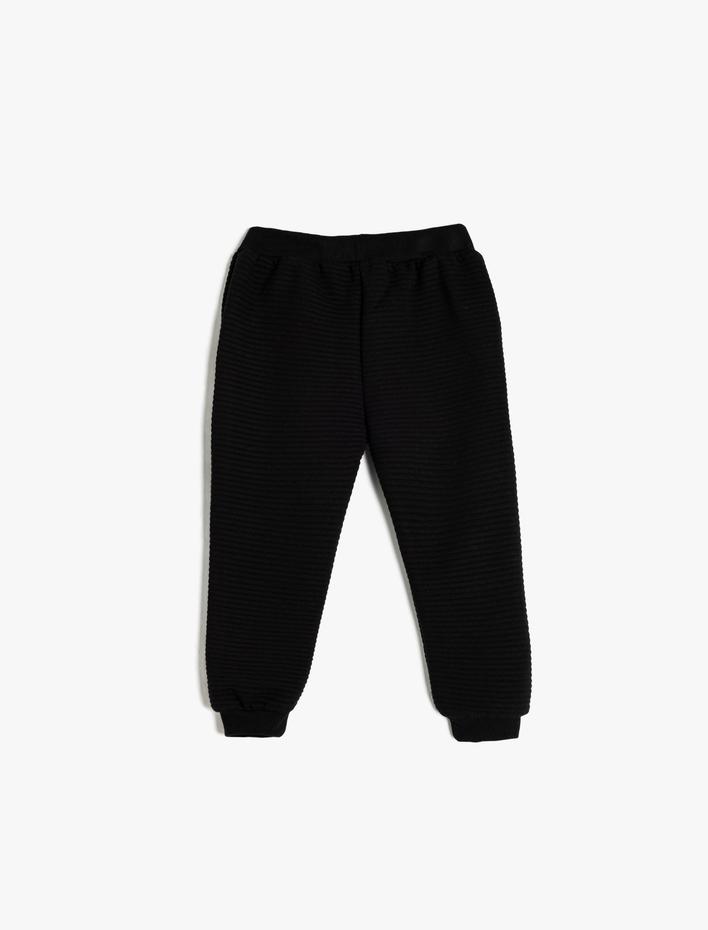 Erkek Bebek Basic Eşofman Altı Dokulu Beli Bağlamalı