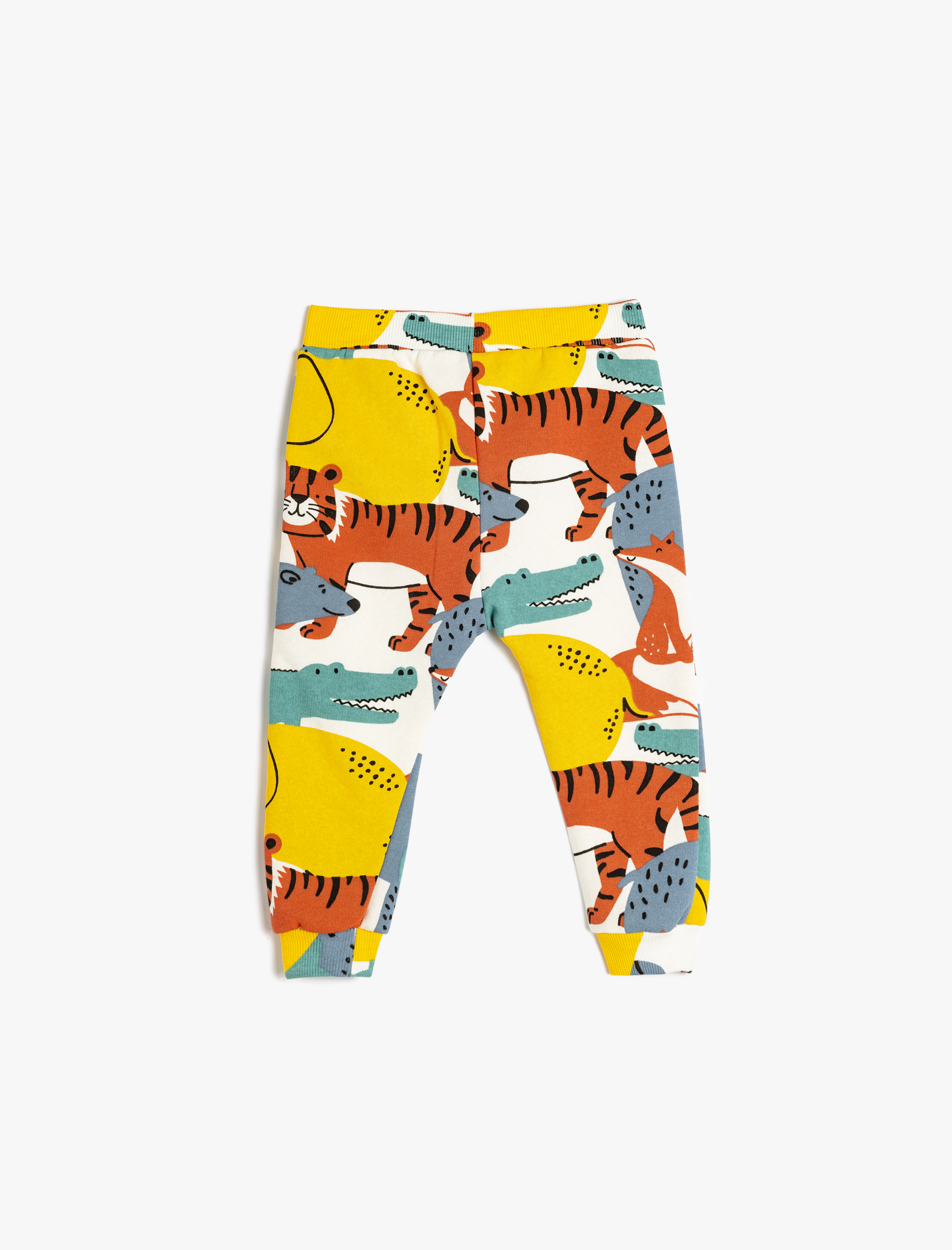  Erkek Bebek Jogger Eşofman Altı Hayvanlar Baskılı Beli Bağlamalı Şardonlu
