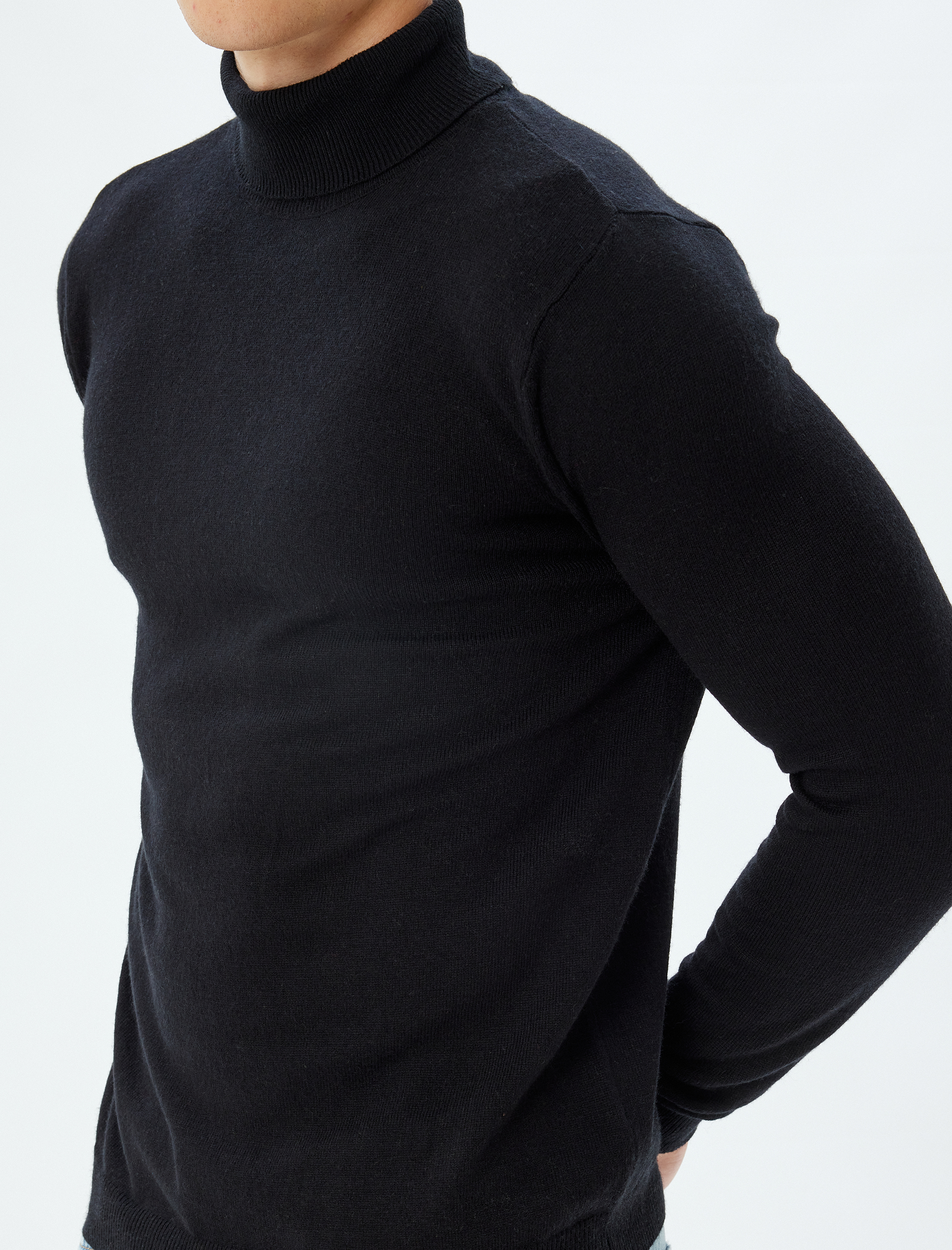   Triko Kazak Basic Boğazlı Uzun Kollu