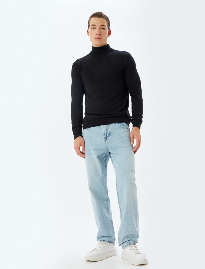  Triko Kazak Basic Balıkçı Yaka Uzun Kollu