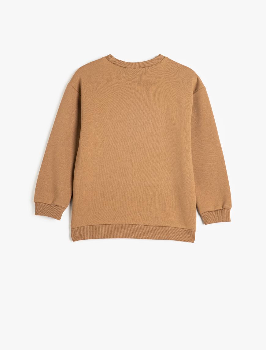  Erkek Çocuk Basic Sweatshirt Uzun Kollu Bisiklet Yaka