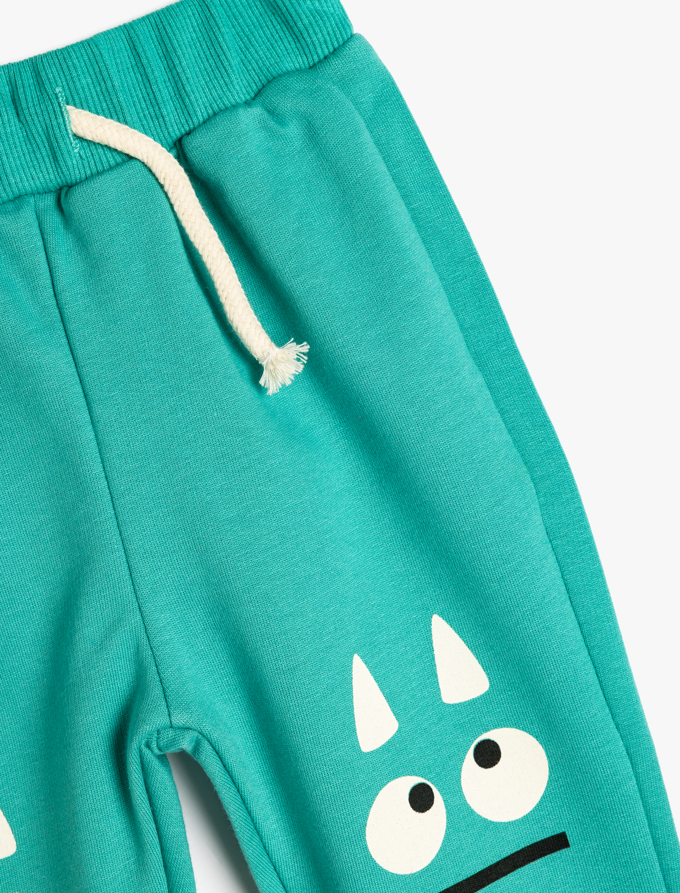  Erkek Bebek Şardonlu Jogger Eşofman Altı Beli Bağlamalı Canavar Baskılı