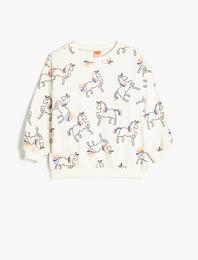 Unicorn Sweatshirt Uzun Kollu Bisiklet Yaka