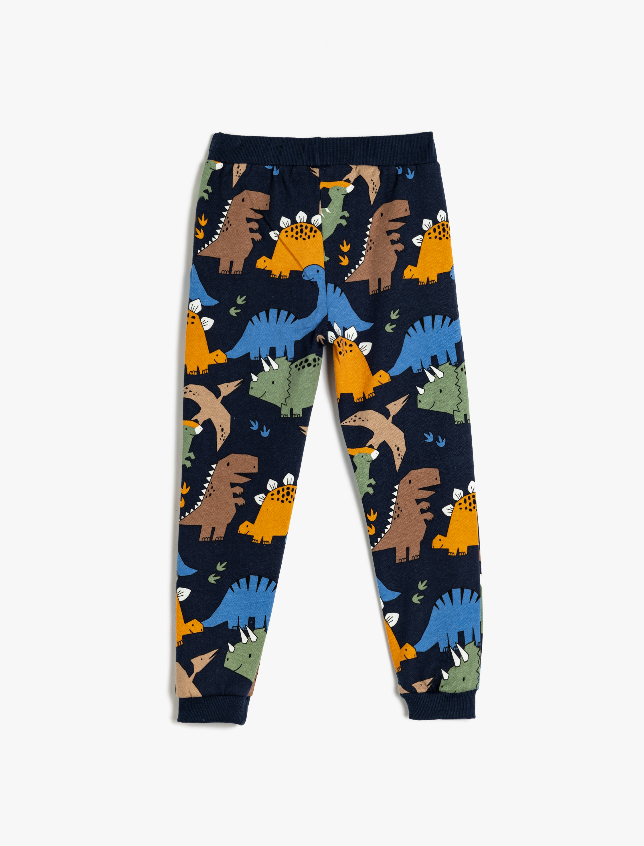  Erkek Bebek Şardonlu Jogger Eşofman Altı Dinozor Baskılı Beli Bağlamalı