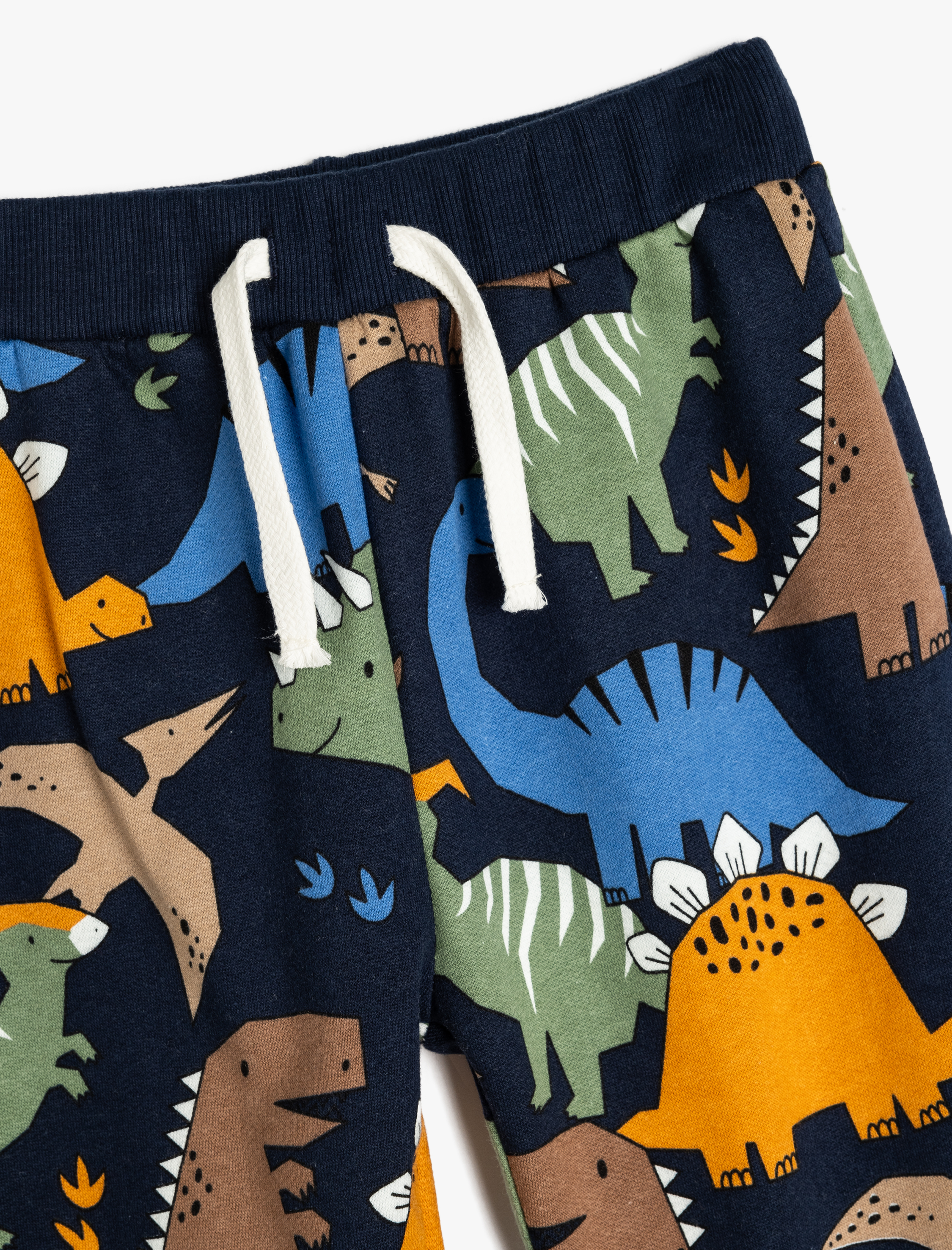  Erkek Bebek Şardonlu Jogger Eşofman Altı Dinozor Baskılı Beli Bağlamalı