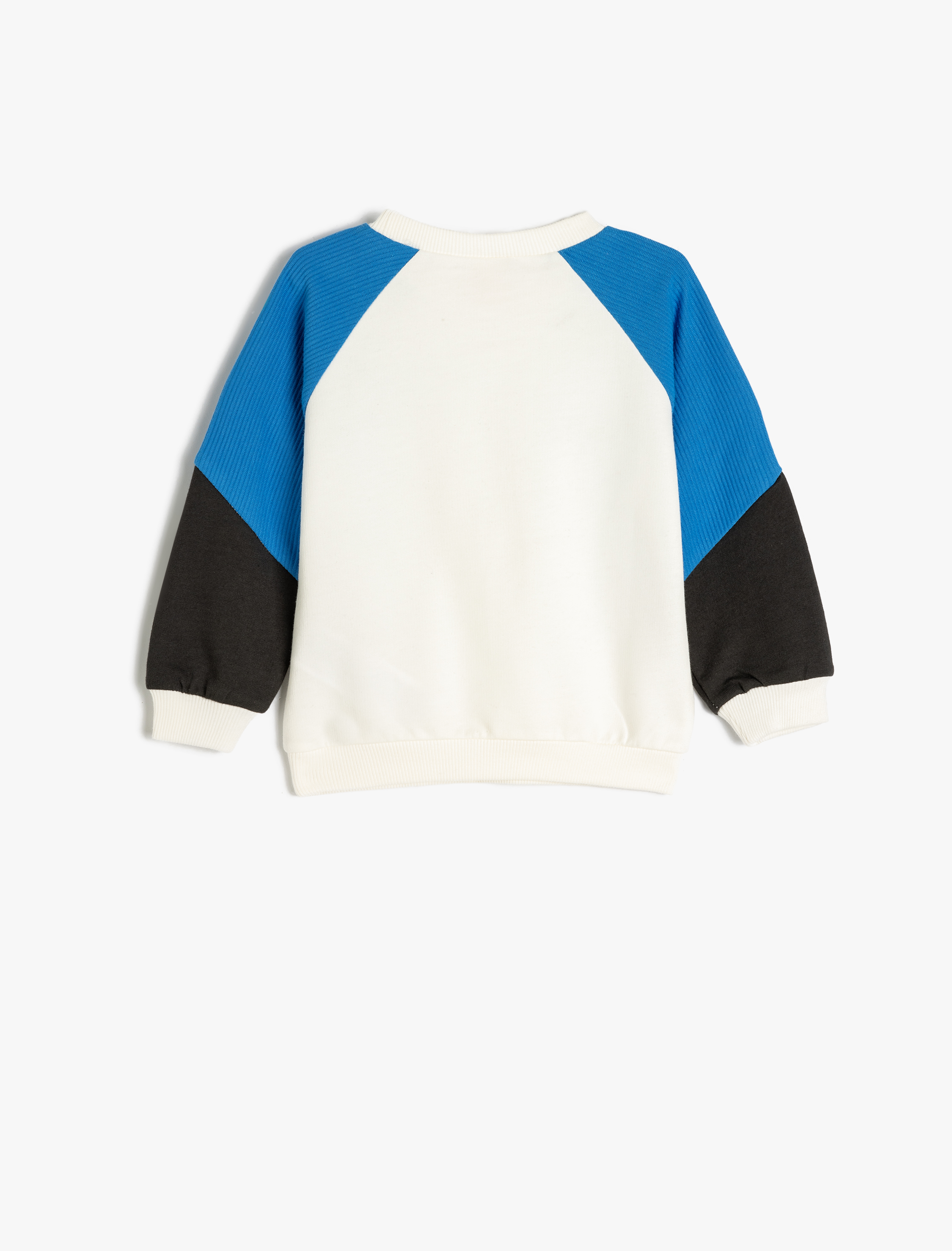  Erkek Bebek Bisiklet Yaka Uzun Kollu Pamuklu Slogan Baskılı Sweatshirt