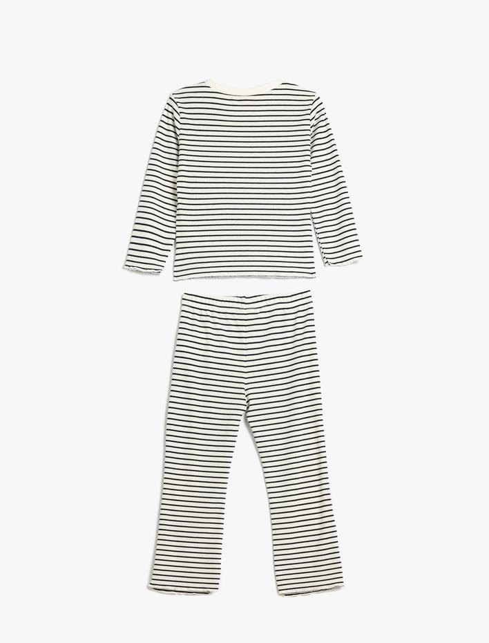 Kız Bebek 2'li Kaşkorse Takım Uzun Kollu Tişört ve Pantolon Takımı