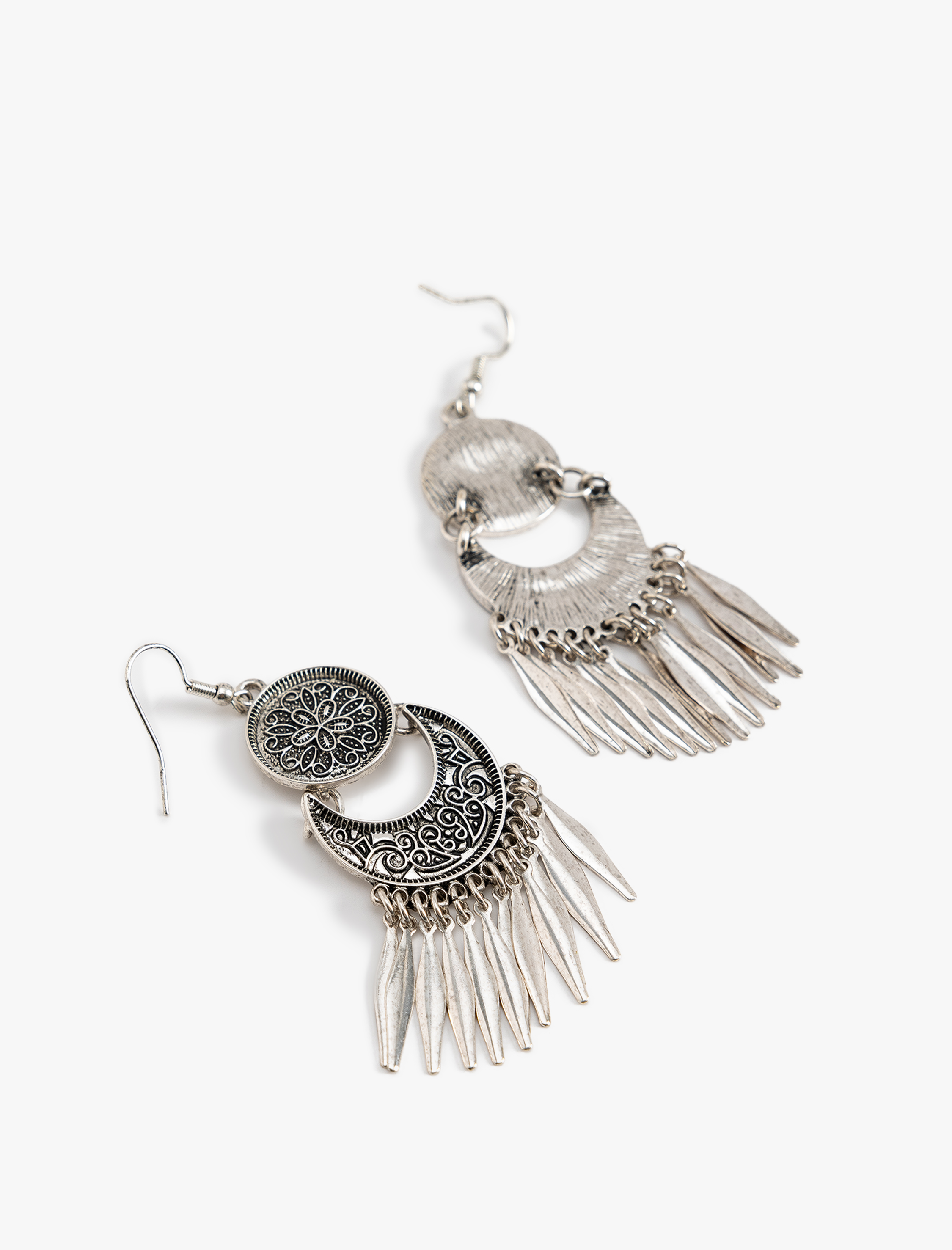  Kadın Etnik Küpe Dokulu Sallantılı Büyük Boy - Koton X Zeynep Bastık