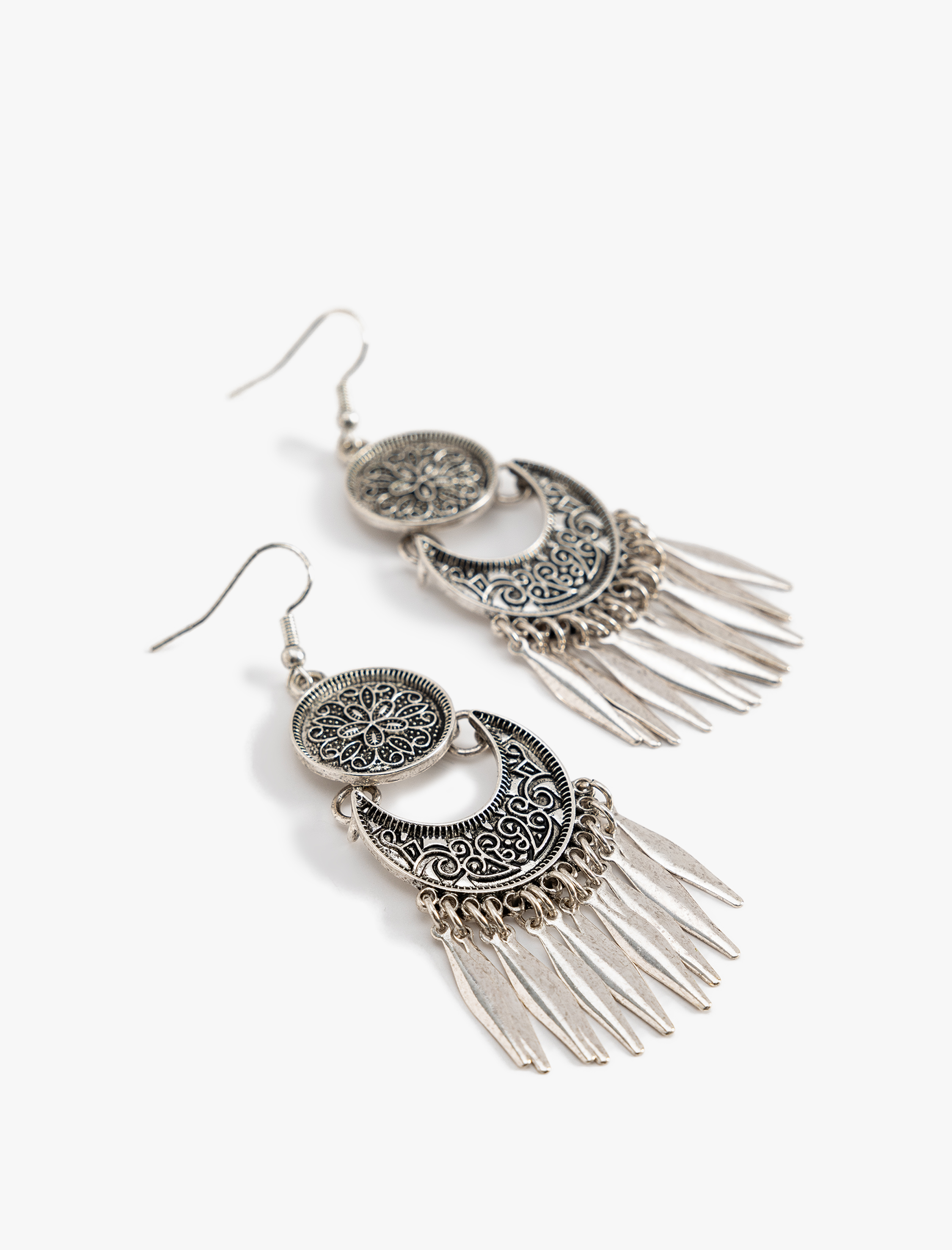  Kadın Etnik Küpe Dokulu Sallantılı Büyük Boy - Koton X Zeynep Bastık