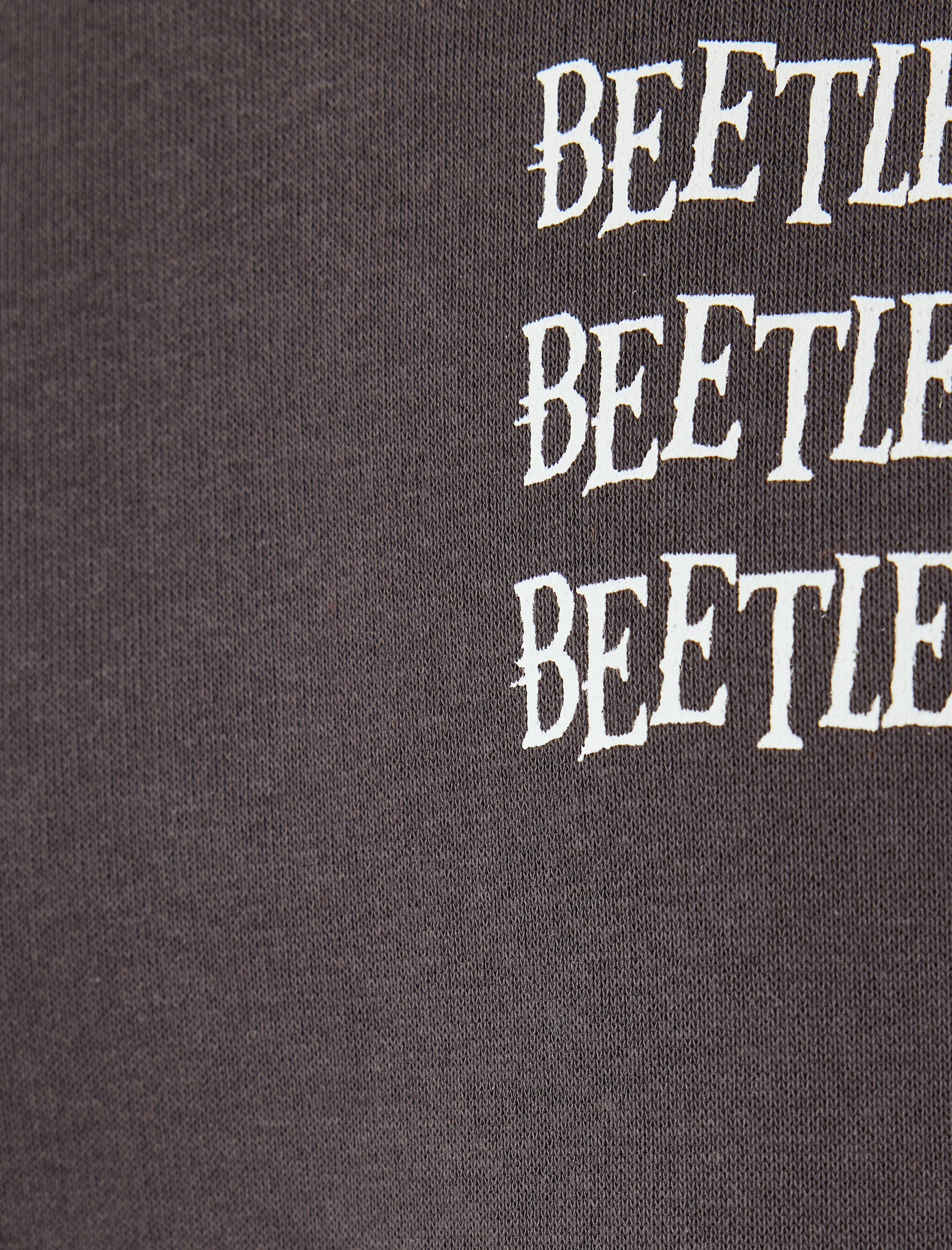   Şardonlu Beetlejuice Oversize Sweatshirt Arkası Baskılı Bisiklet Yaka Lisanslı