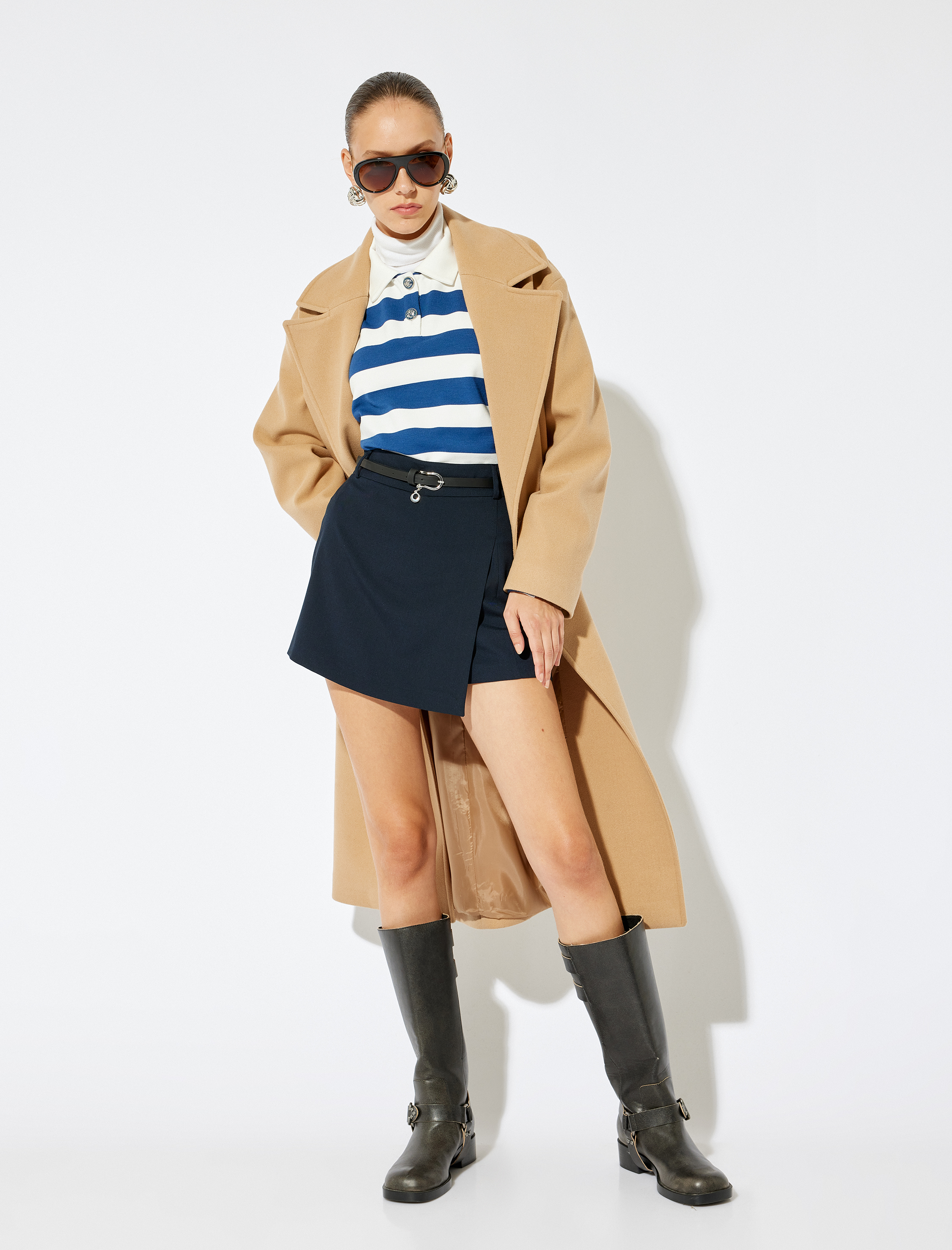   Koton X Sima Tarkan -  Kemerli Kruvaze Düşük Bel Şort Etek