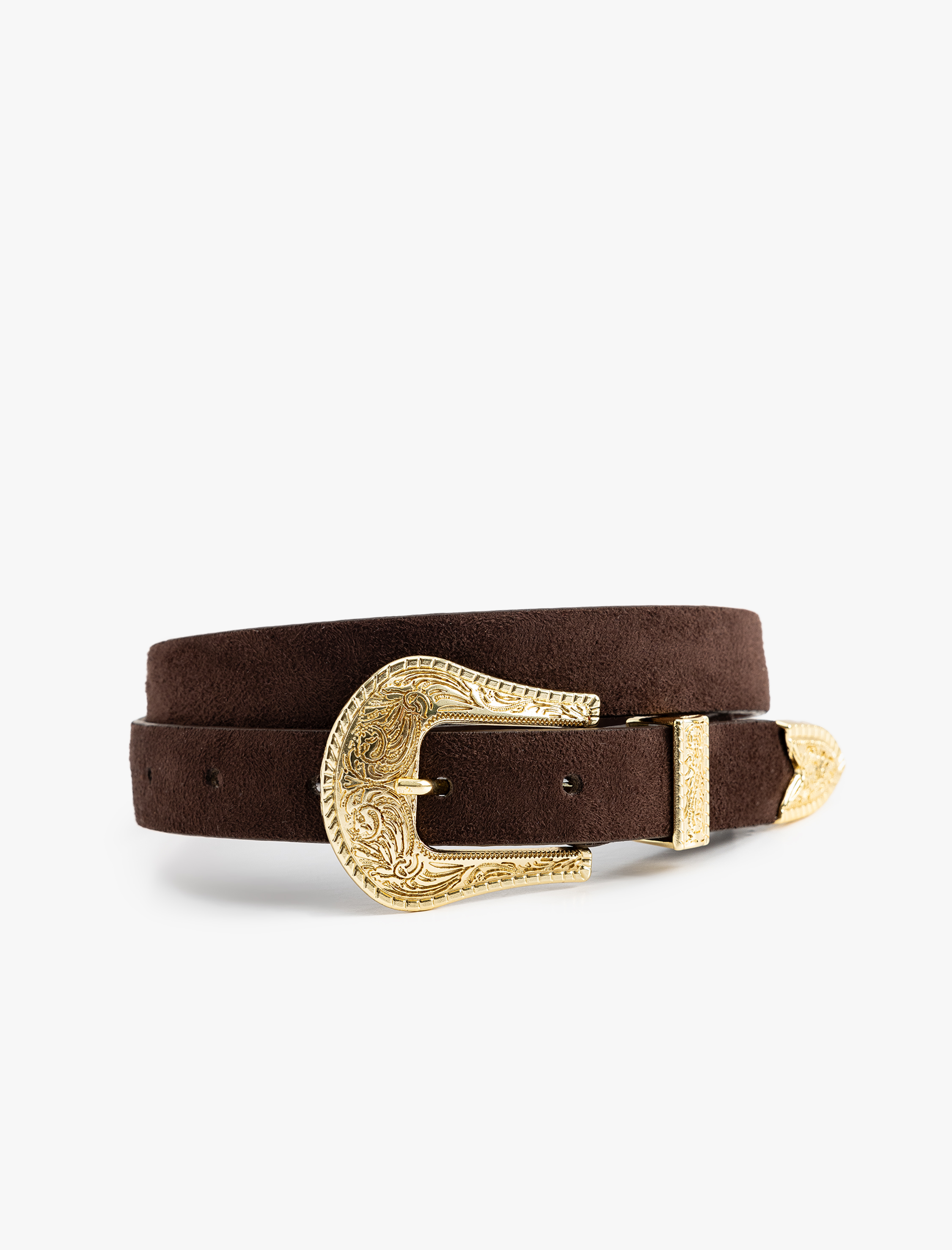  Kadın Suni Deri Kemer Metal Gold Toka Detaylı - Koton X Zeynep Bastık