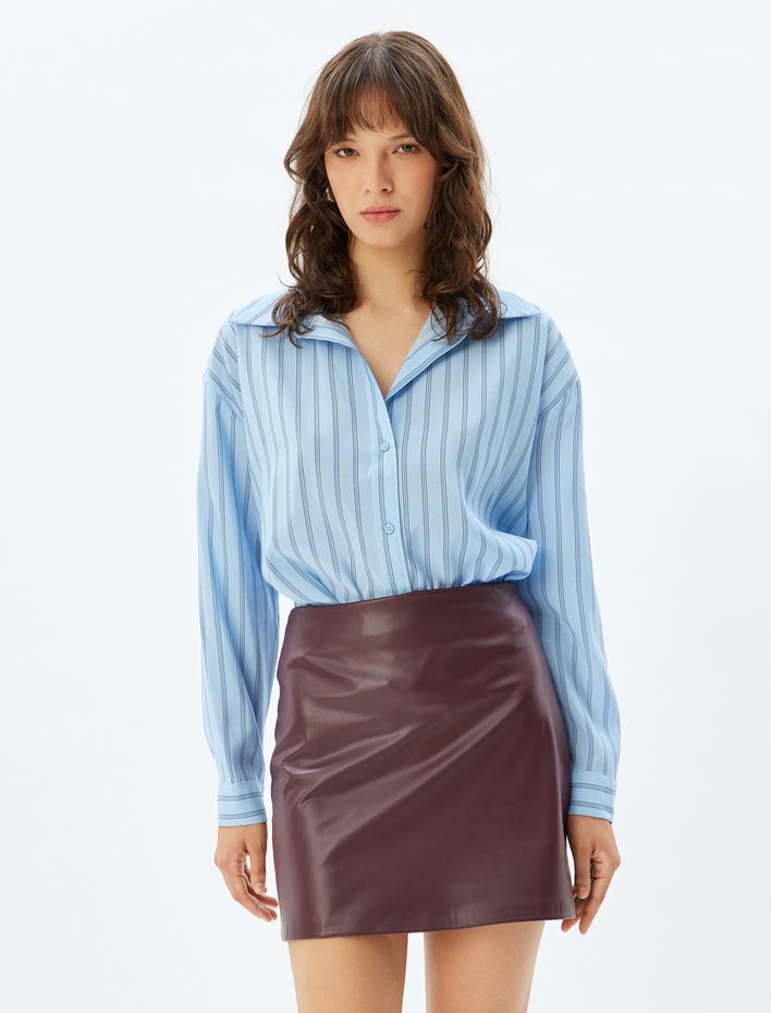  Koton X Sima Tarkan - Suni Deri Mini Etek Düşük Bel