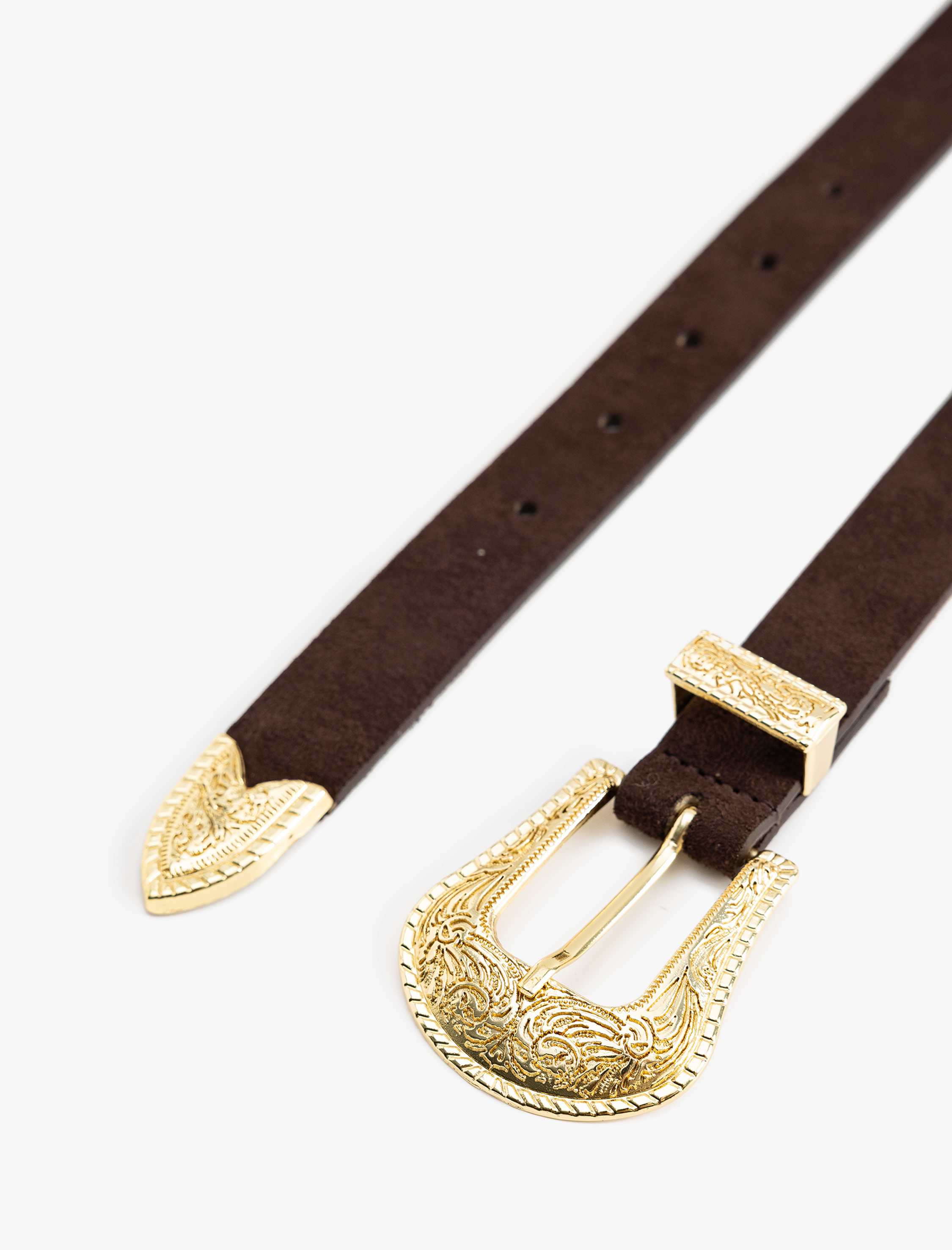  Kadın Suni Deri Kemer Metal Gold Toka Detaylı - Koton X Zeynep Bastık