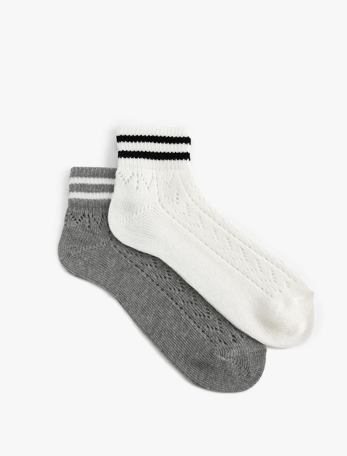 Kadın 2'li Tenis Çorap Seti Çok Renkli