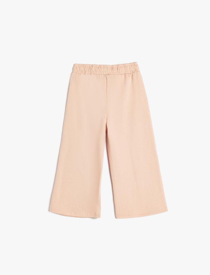 Kız Bebek Bol Paça Eşofman Altı Beli Lastikli Pamuklu Şardonlu